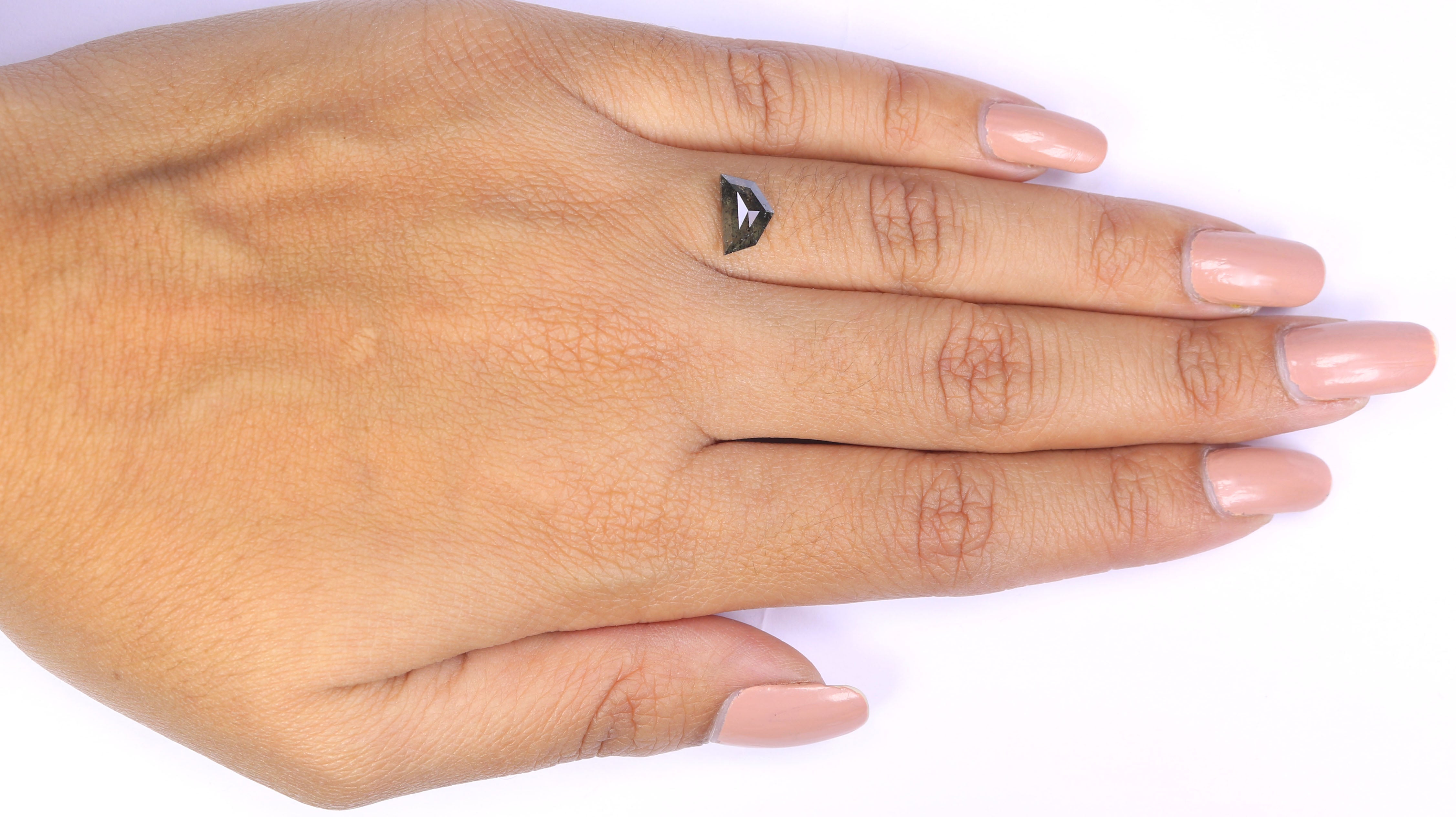 1.15 CT Natural Loose Antique Shape Diamond Salt And Pepper Antique Cut Diamond 5.45 MM Natural Black Grey Antique Rose Cut Diamond KQ2042