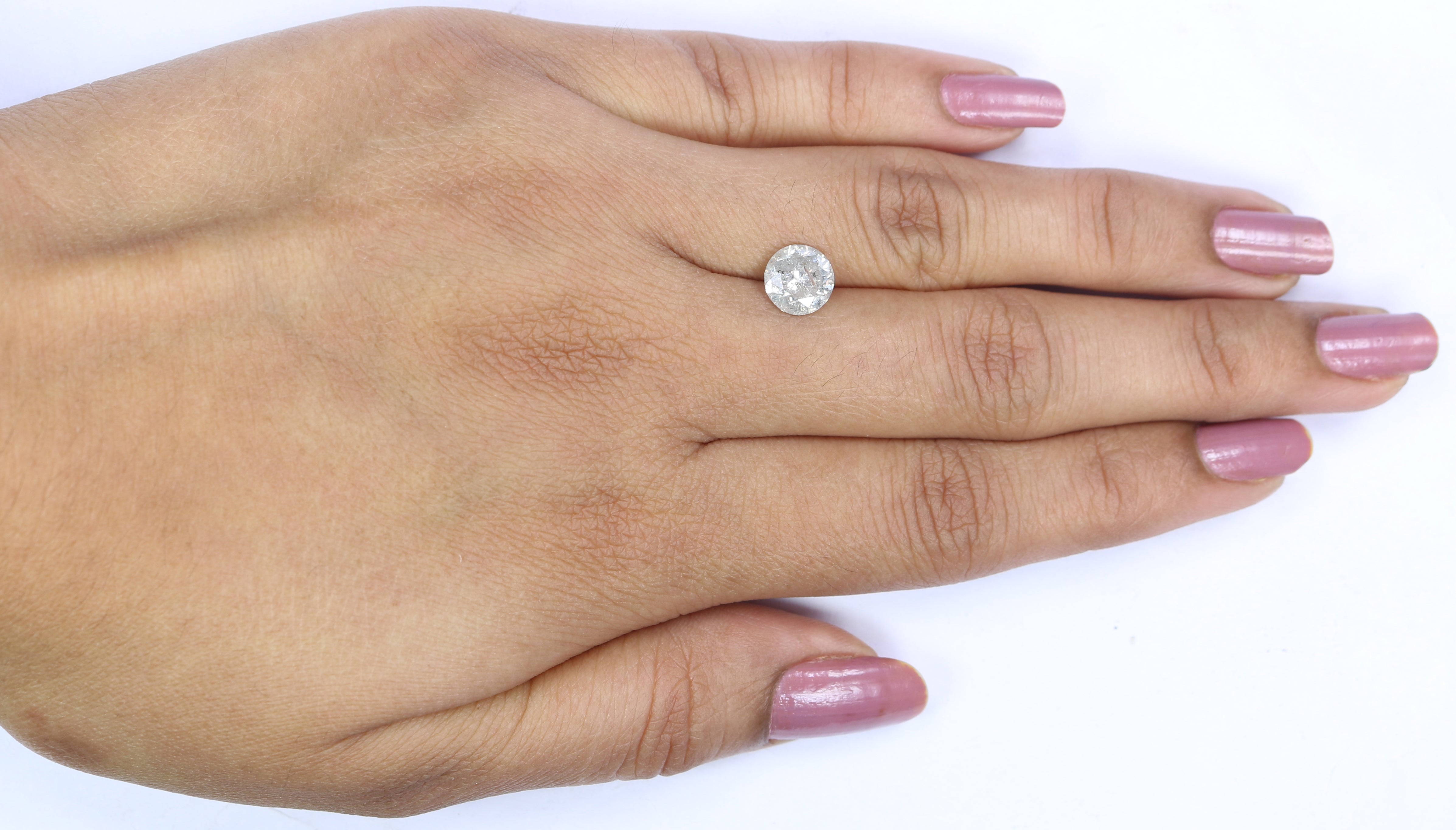 1.61 CT Natural Loose Round Shape Diamond Salt And Pepper Round Cut Diamond 7.10 MM Natural Grey Color Round Brilliant Cut Diamond LQ2722