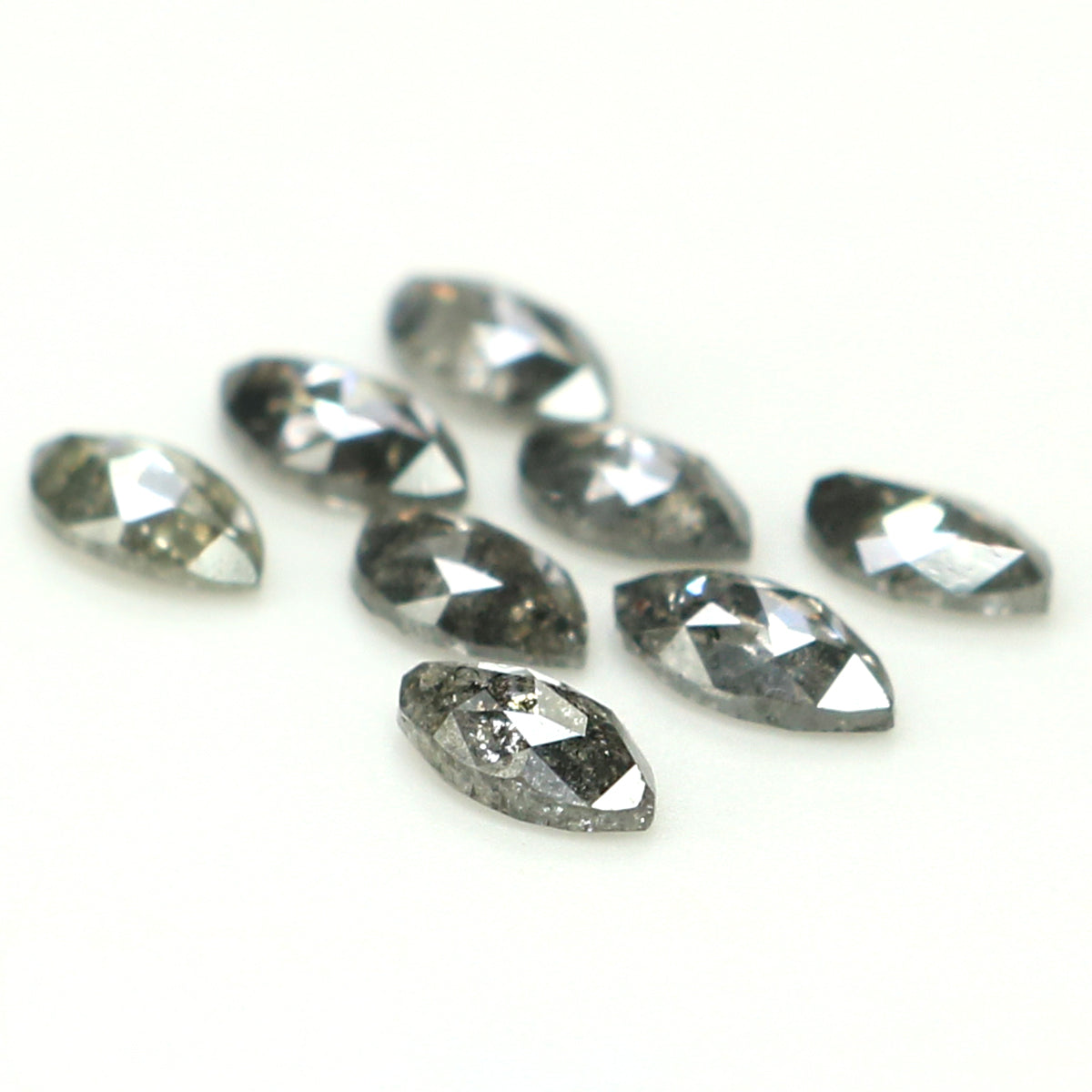 0.93 CT Natural Loose Marquise Shape Diamond Salt And Pepper Marquise Rose Cut Diamond 4.10 MM Black Grey Color Marquise Cut Diamond QL1312