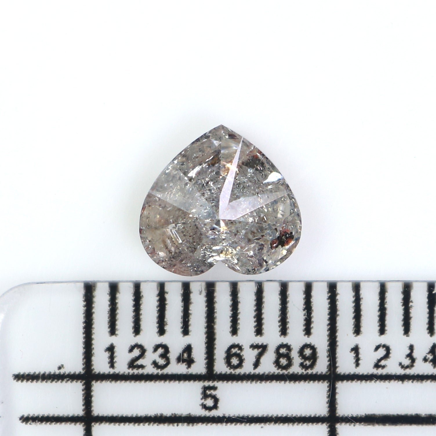 1.15 CT Natural Loose Heart Cut Diamond Salt And Pepper Heart Diamond 6.20 MM Natural Black Grey Diamond Heart Brilliant Cut Diamond QL2571