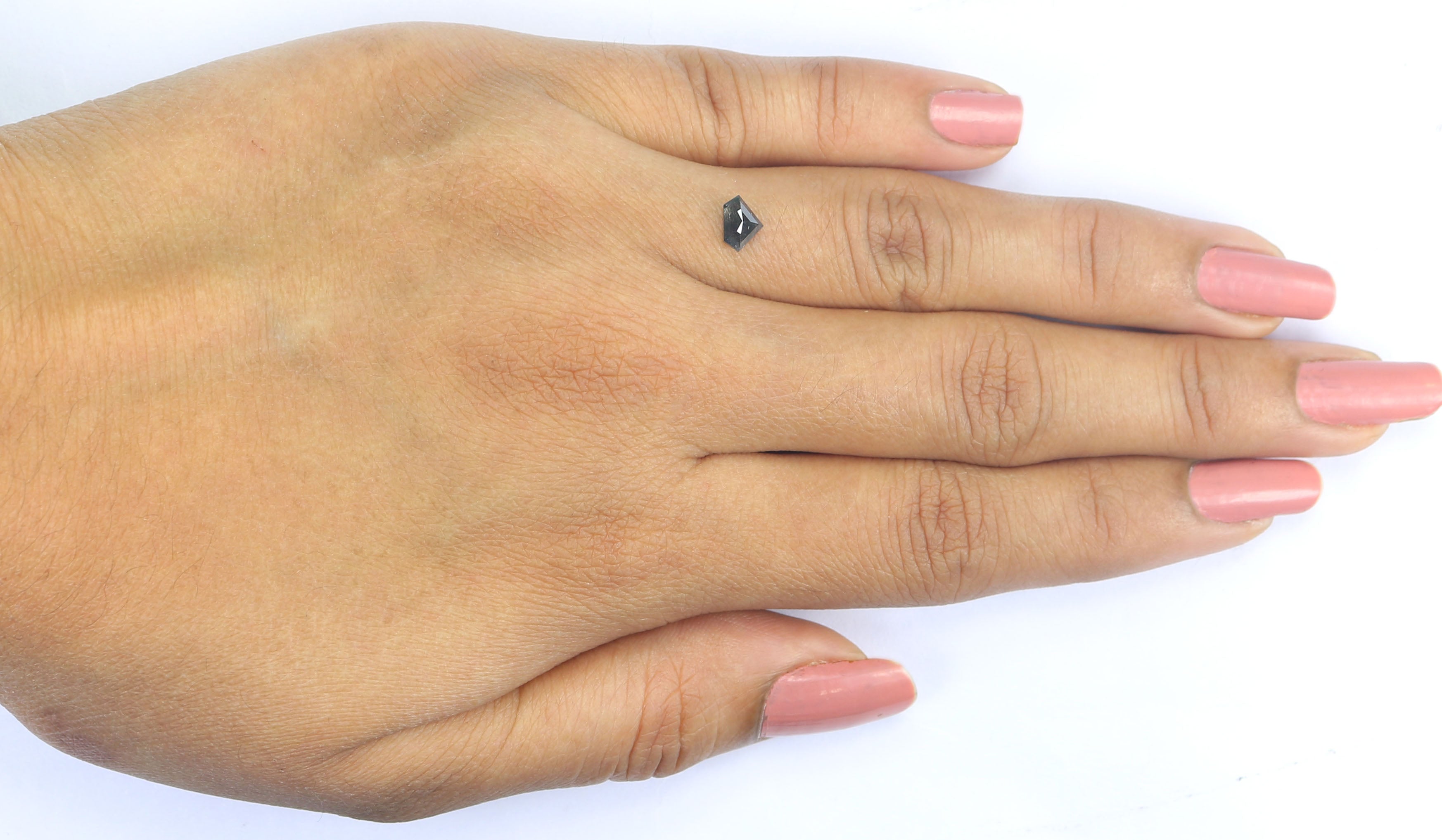 0.35 CT Natural Loose Shield Shape Diamond Salt And Pepper Shield Diamond 4.20 MM Natural Loose Black Color Shield Rose Cut Diamond KQ2577