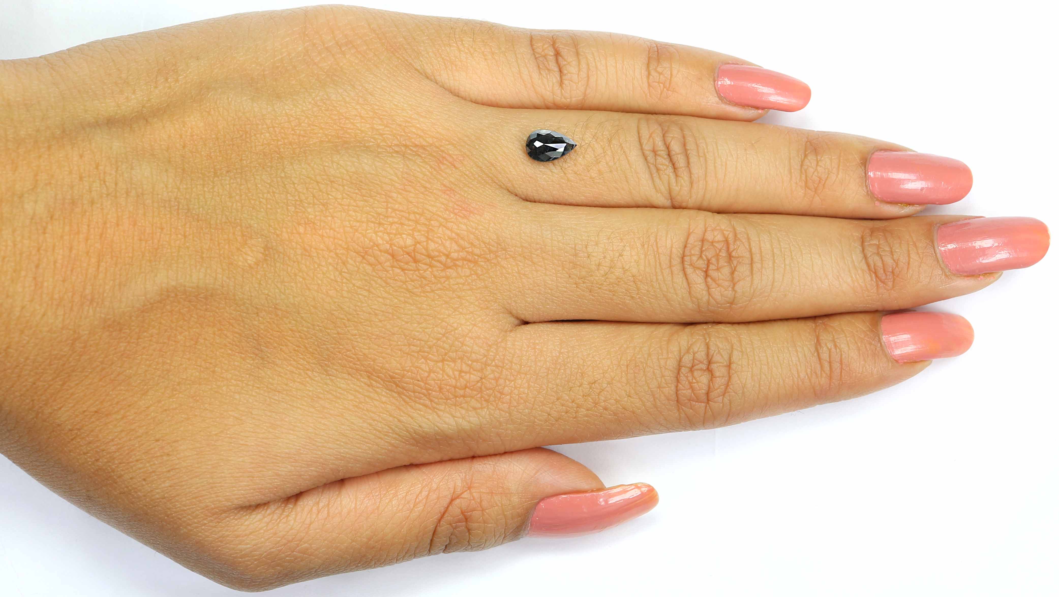 0.67 Ct Natural Loose Pear Shape Diamond Salt And Pepper Pear Cut Diamond 7.30 MM Natural Loose Diamond Pear Shape Rose Cut Diamond LQ2371