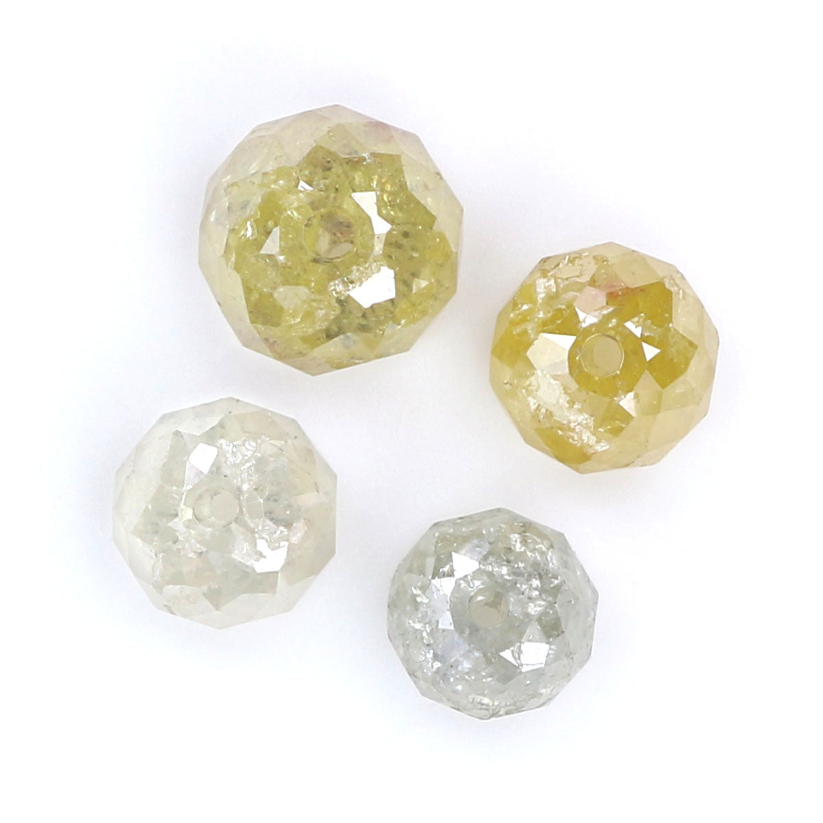 Natural Loose Round Bead Yellow Gray Color Diamond 2.31 CT 3.60 MM Bead Shape Rose Cut Diamond L1807