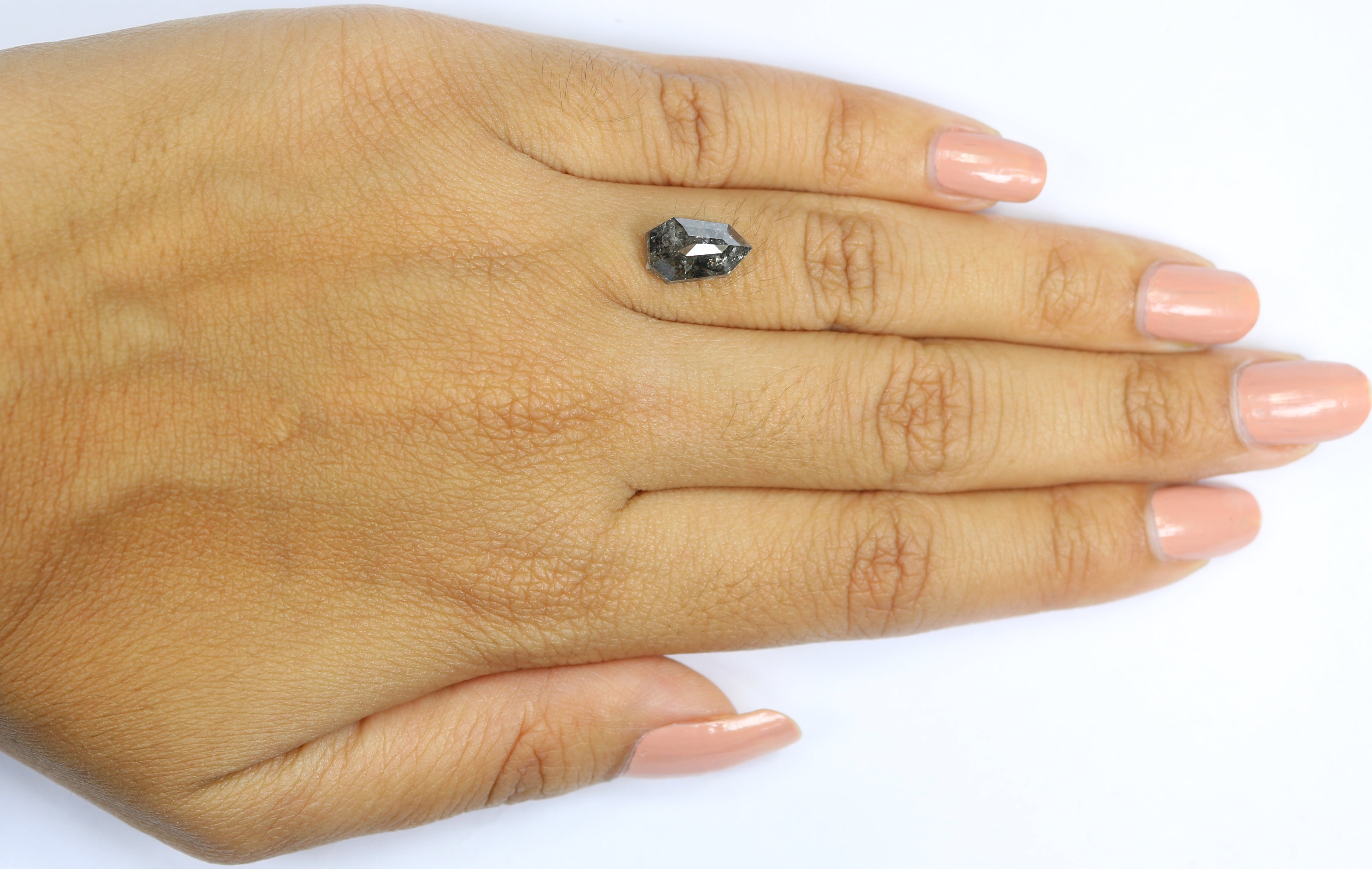 2.30 CT Natural Loose Bullet Shape Diamond Salt And Pepper Bullet Diamond 10.75 MM Natural Black Grey Bullet Diamond Rose Cut Diamond LQ8074