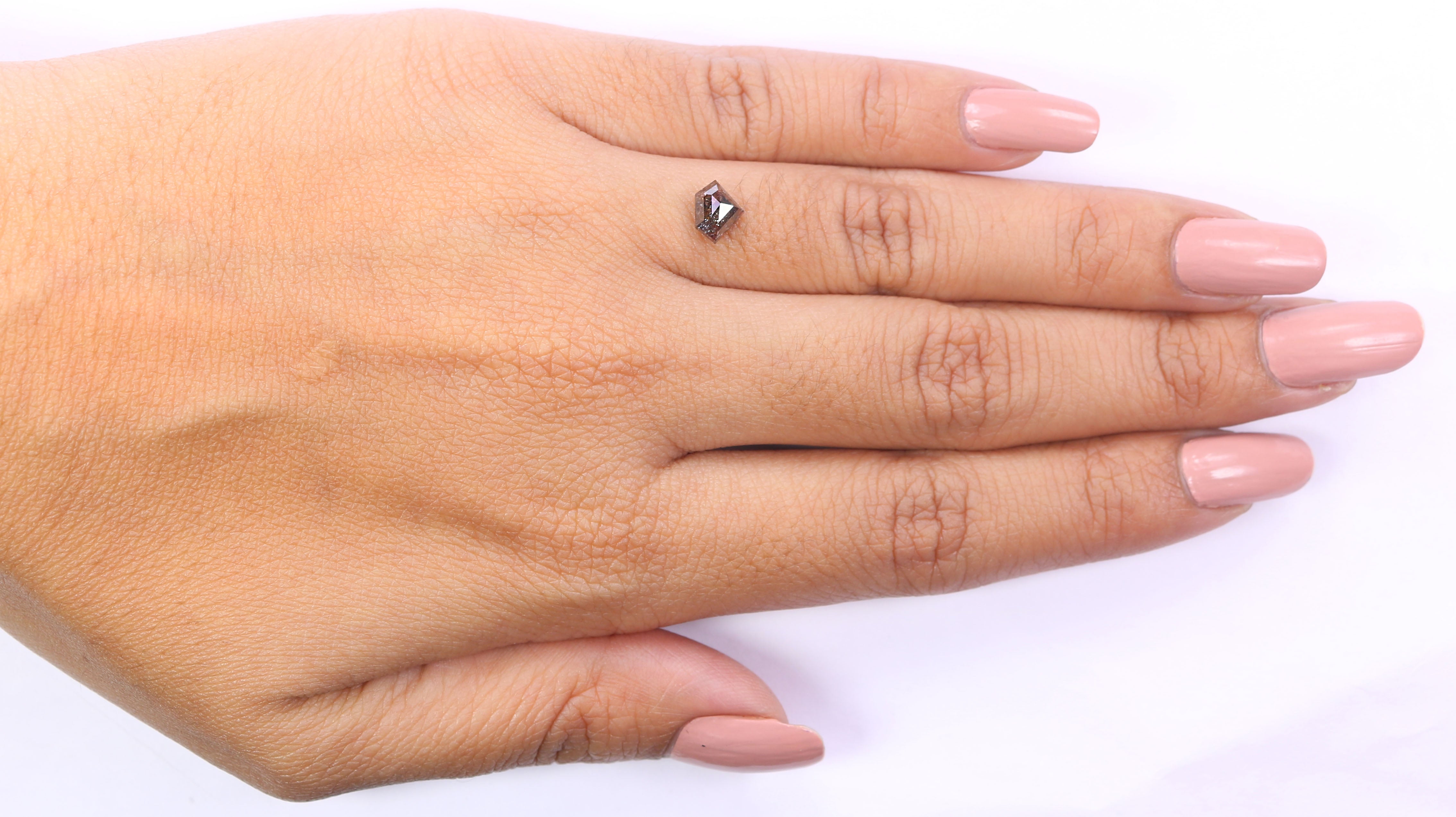 0.83 CT Natural Loose Shield Shape Diamond Brown Color Shield Cut Diamond 5.30 MM Natural Loose Black Color Shield Rose Cut Diamond LQ5421