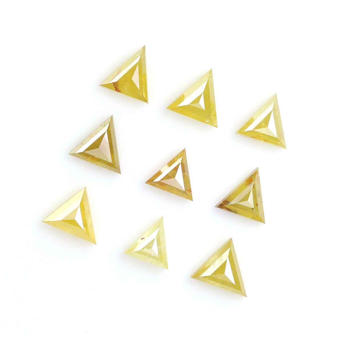 1.28 CT Natural Loose Triangle Shape Diamond Yellow Color Triangle Diamond 3.40 MM Natural Yellow Diamond Triangle Rose Cut Diamond QL2052