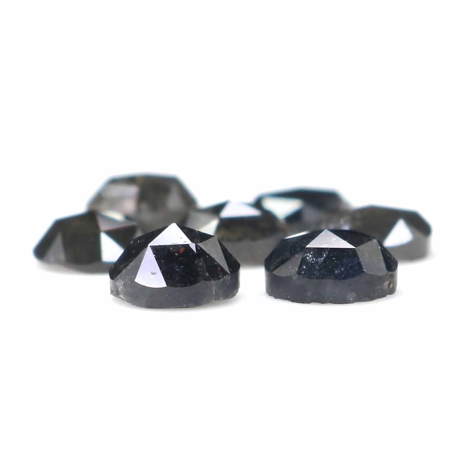 2.52 Ct Natural Loose Round Rose Cut Diamond Salt And Pepper Round Shape Diamond 4.20 MM Natural Black Grey Round Rose Cut Diamond LQ2377