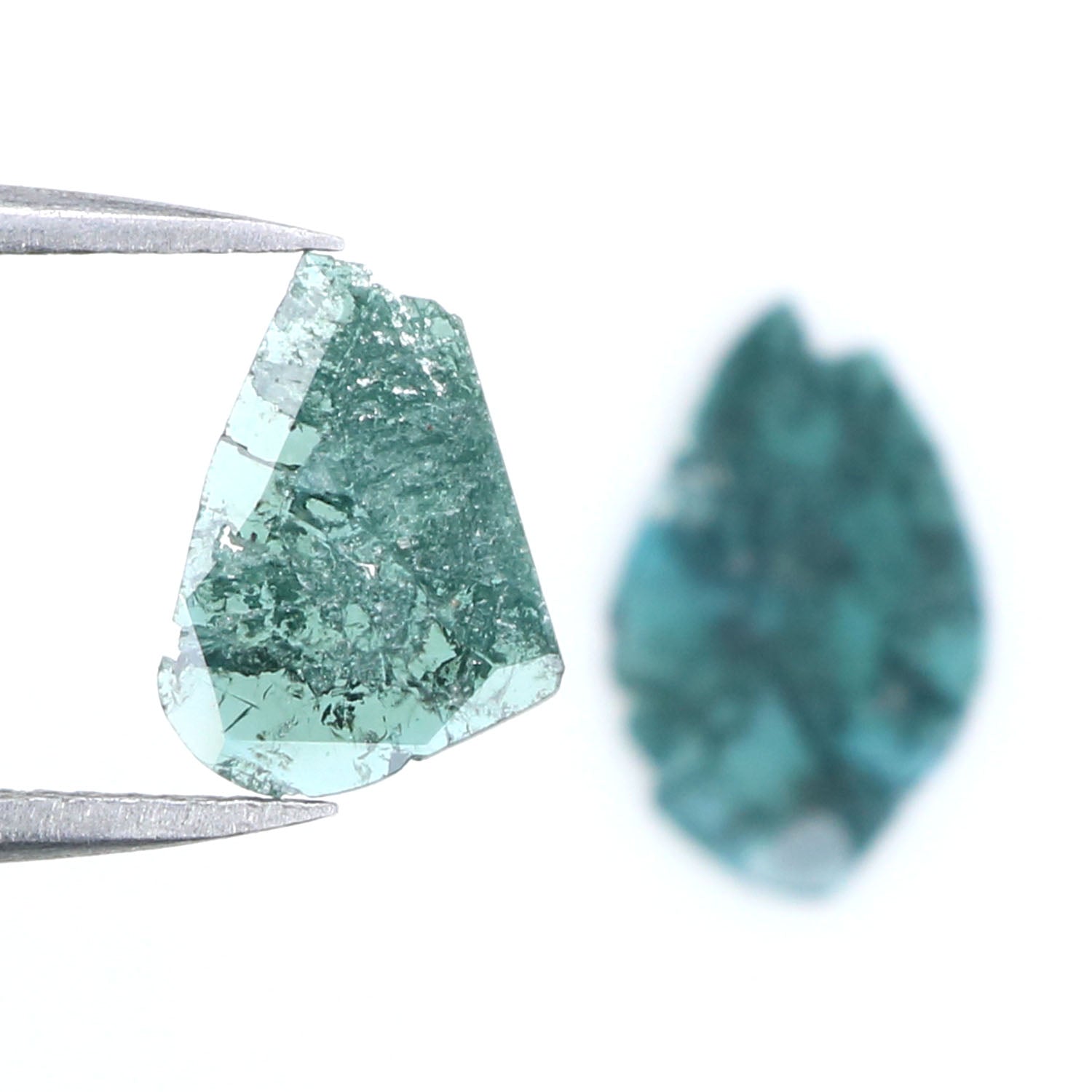 0.94 CT Natural Loose Slice Shape Diamond Blue Color Slice Cut Diamond 9.65 MM Natural Loose Blue Color Slice Irregular Cut Diamond LQ1814
