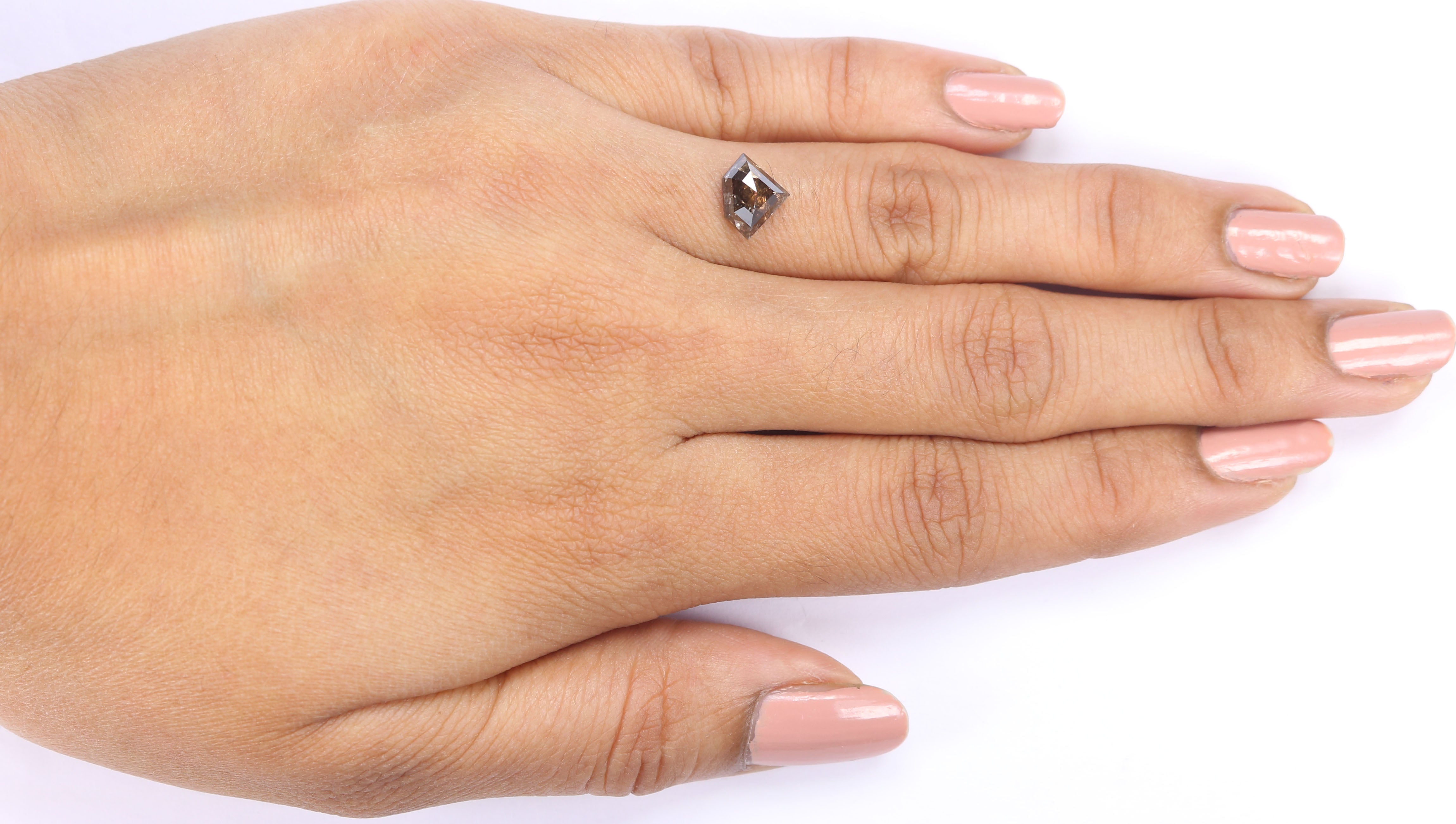 1.21 CT Natural Loose Shield Shape Diamond Brown Color Shield Cut Diamond 6.75 MM Natural Loose Black Diamond Shield Rose Cut Diamond LQ9591