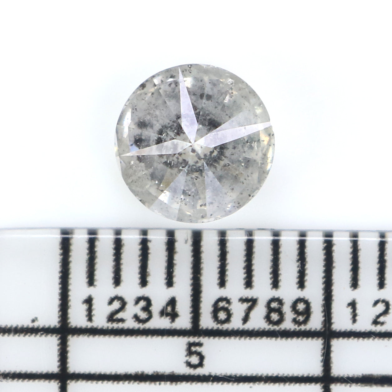 Natural Loose Round Salt And Pepper Diamond Grey Color 1.03 CT 6.07 MM Round Brilliant Cut Diamond L2572