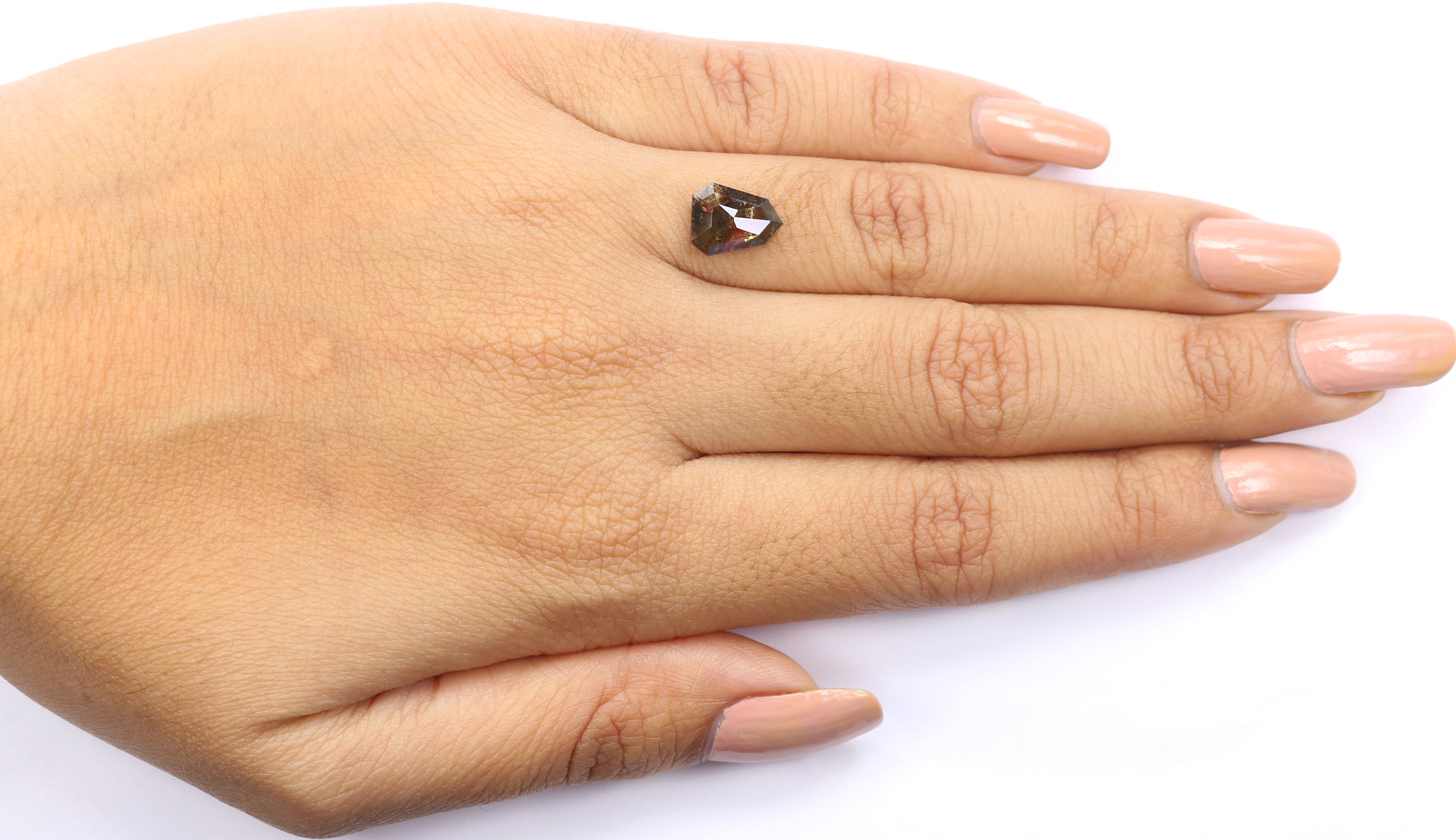 2.21 CT Natural Loose Shield Shape Diamond Brown Color Shield Cut Diamond 9.35 MM Natural Loose Brown Diamond Shield Rose Cut Diamond LQ2117