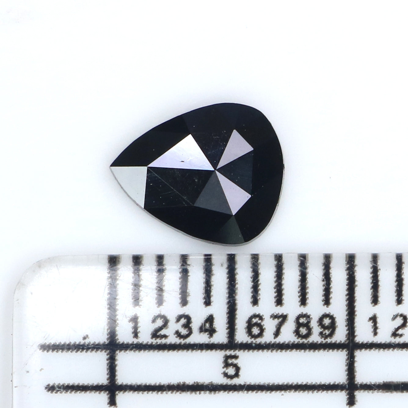 0.69 CT Natural Loose Pear Shape Diamond Black Color Pear Cut Diamond 7.40 MM Natural Loose Black Color Diamond Pear Rose Cut Diamond LQ2632