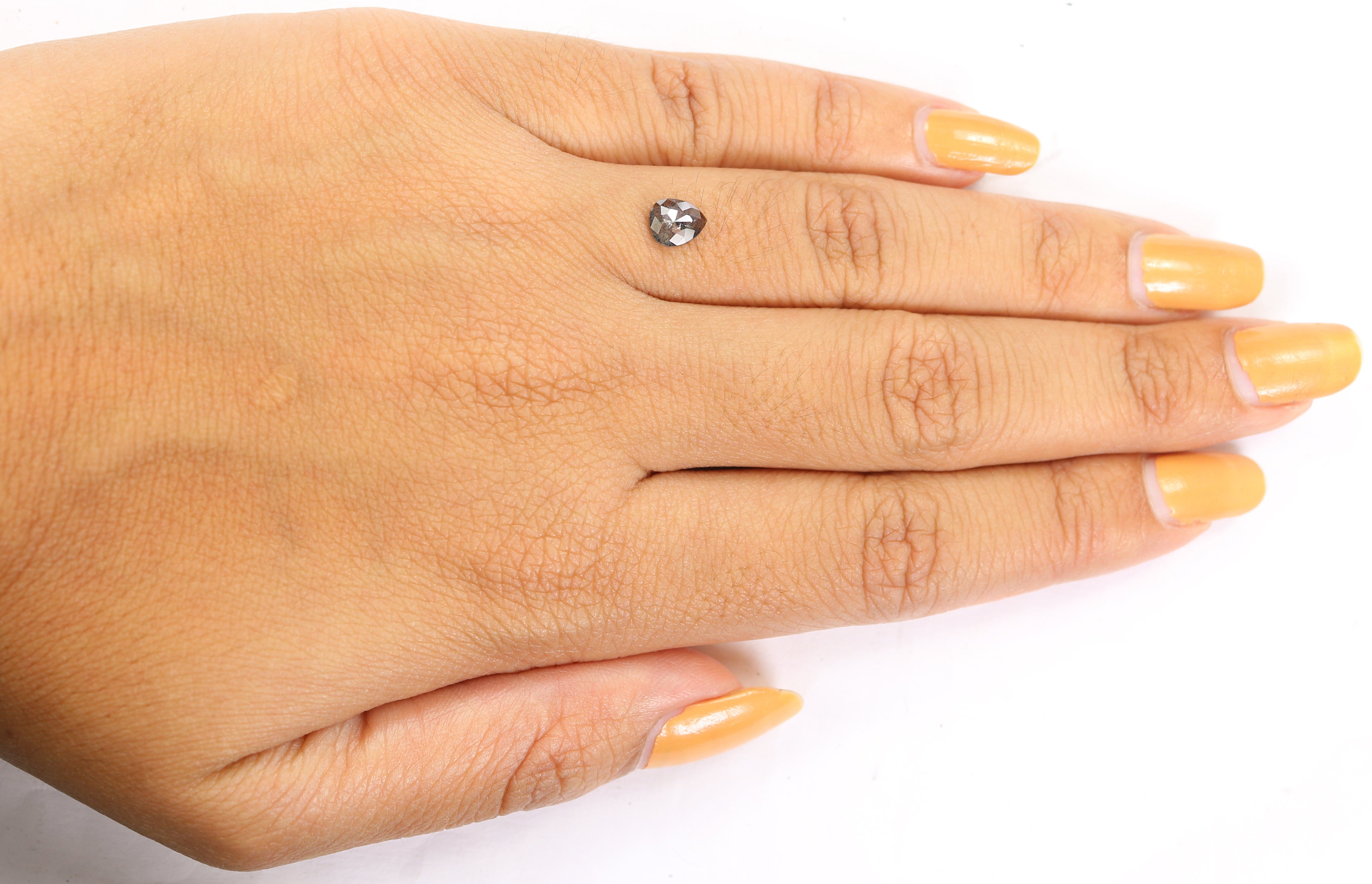 0.39 CT Natural Loose Heart Shape Diamond Salt And Pepper Heart Diamond 5.80 MM Natural Loose Black Grey Color Heart Shape Rose Cut QL1746