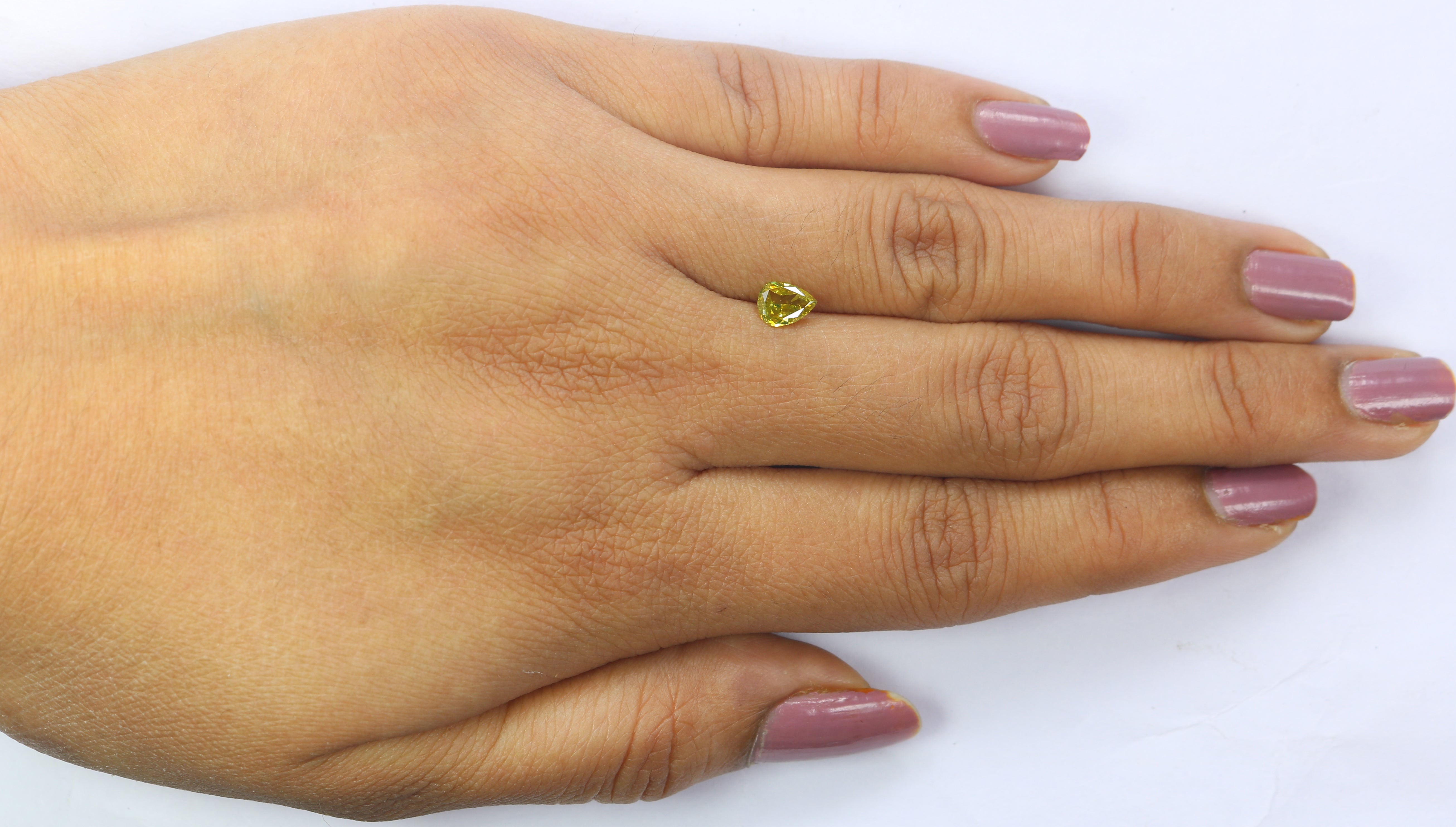 0.40 CT Natural Loose Pear Shape Diamond Yellow Color Pear Cut Diamond 5.85 MM Natural Loose Green Diamond Pear Brilliant Cut Diamond LQ6514