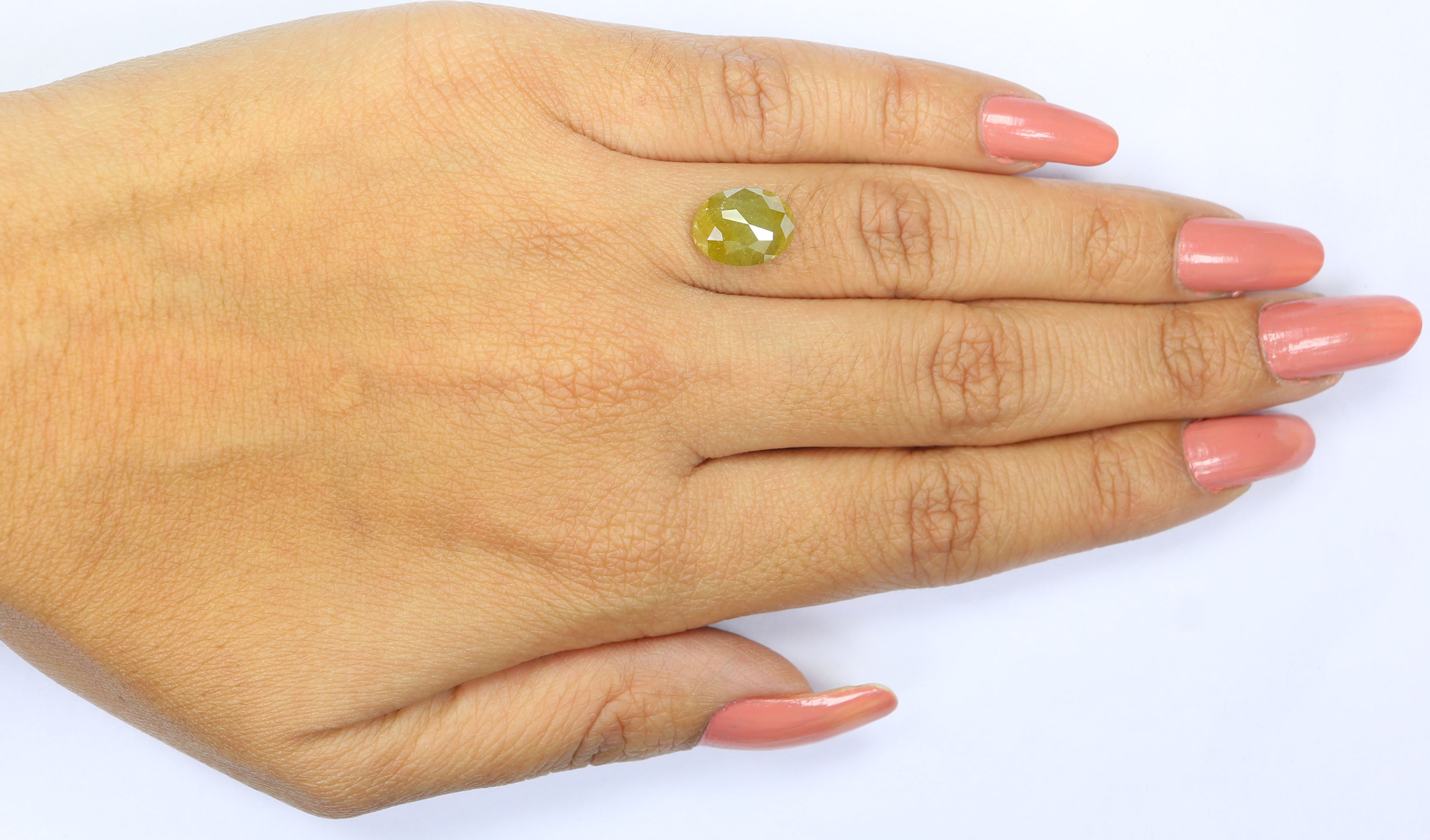 2.80 CT Natural Loose Oval Shape Diamond Yellow Color Oval Cut Diamond 10.65 MM Natural Yellow Color Diamond Oval Rose Cut Diamond LQ2428