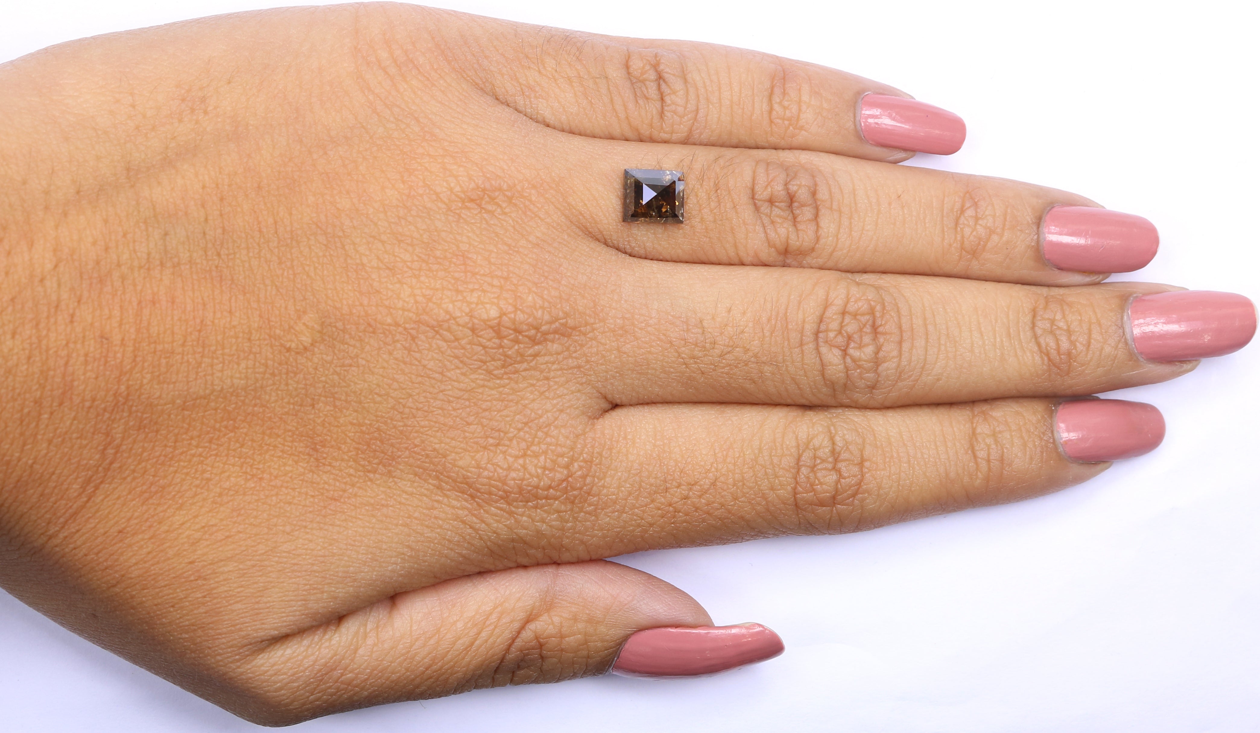 1.68 CT Natural Loose Square Shape Diamond Deep Brown Color Square Cut Diamond 7.10 MM Natural Loose Diamond Square Rose Cut Diamond LQ7517