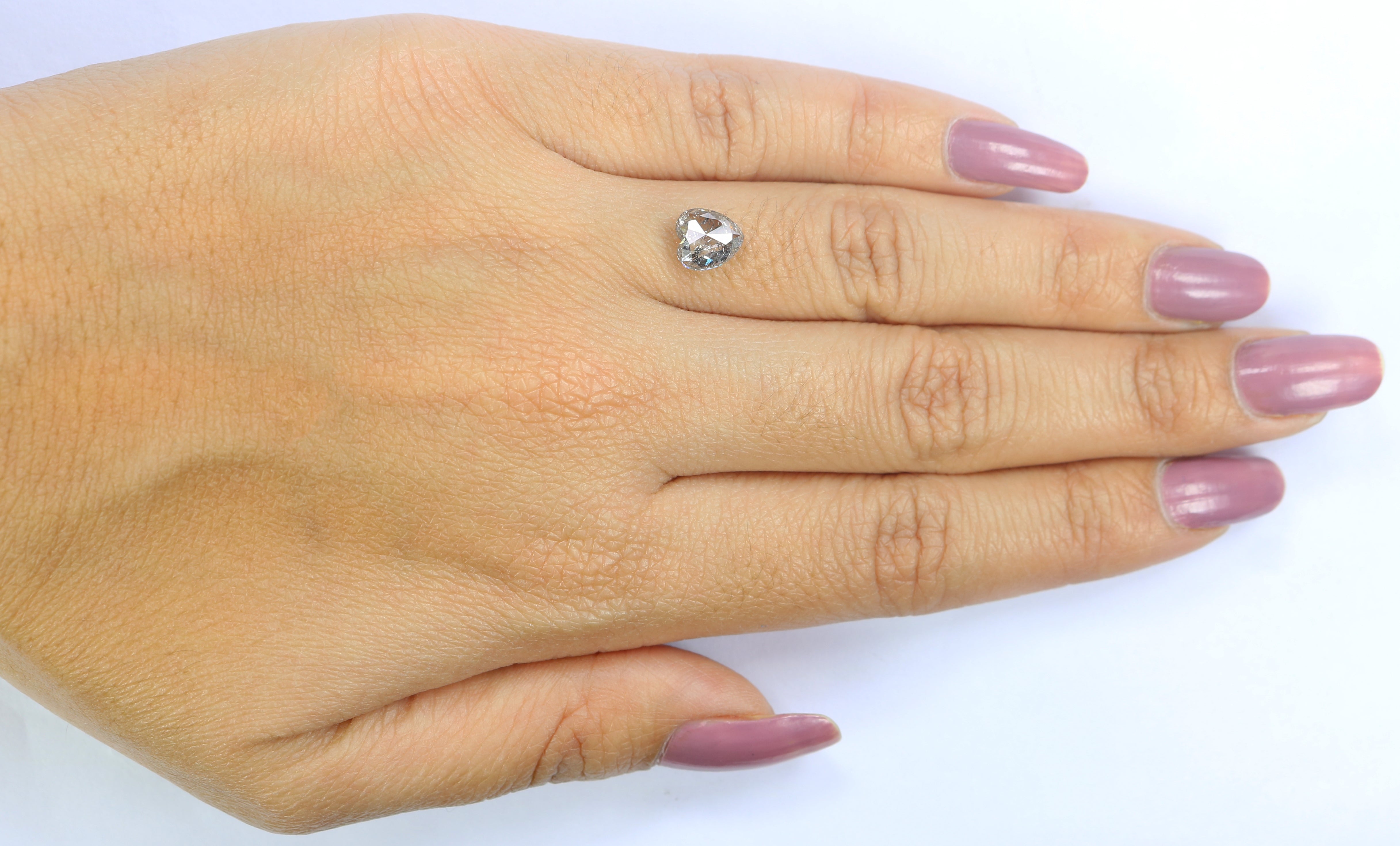 1.54 CT Natural Loose Heart Shape Diamond White - G Heart Cut Diamond 7.10 MM Natural Loose White - G Color Heart Rose Cut Diamond QL2598