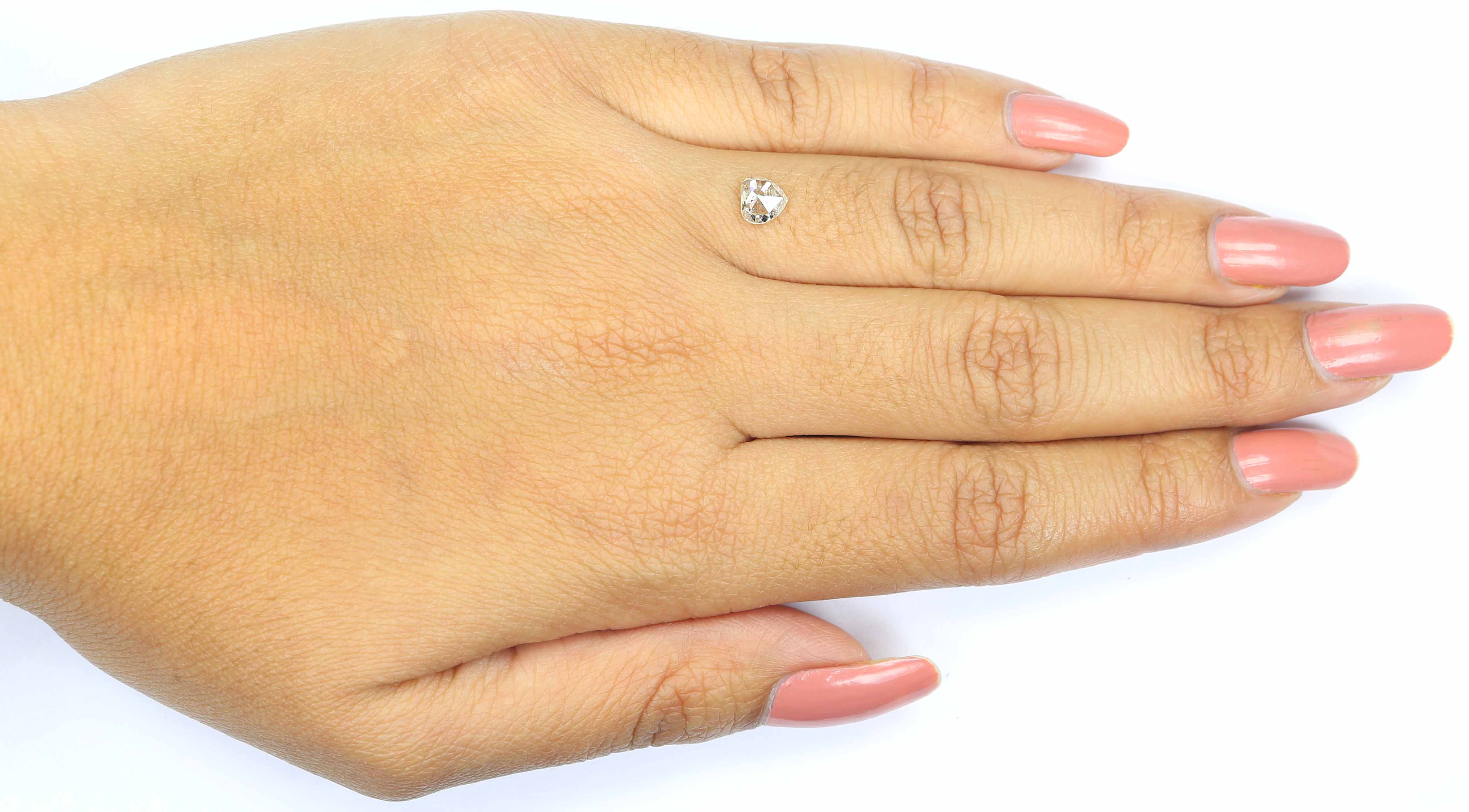 0.54 Ct Natural Loose Heart Shape Diamond Yellow Color Heart Cut Diamond 5.05 MM Natural Grey Color Diamond Heart Rose Cut Diamond KQ850