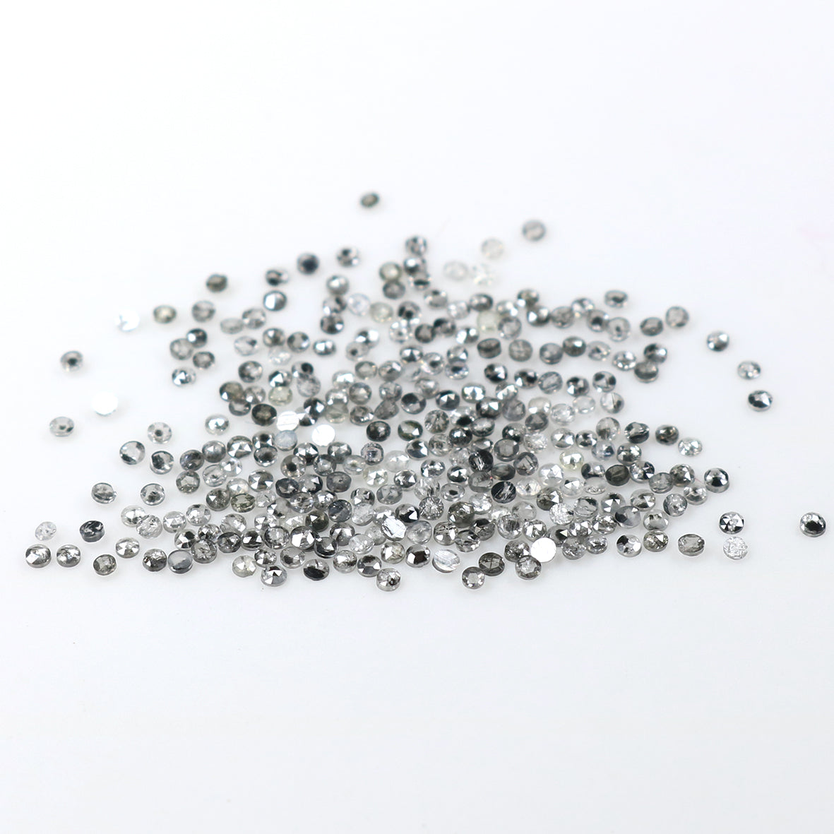 1.22 Ct Natural Loose Round Rose Cut Diamond Salt And Pepper Round Shape Diamond 1.00 MM Natural Black Grey Round Rose Cut Diamond LQ1808