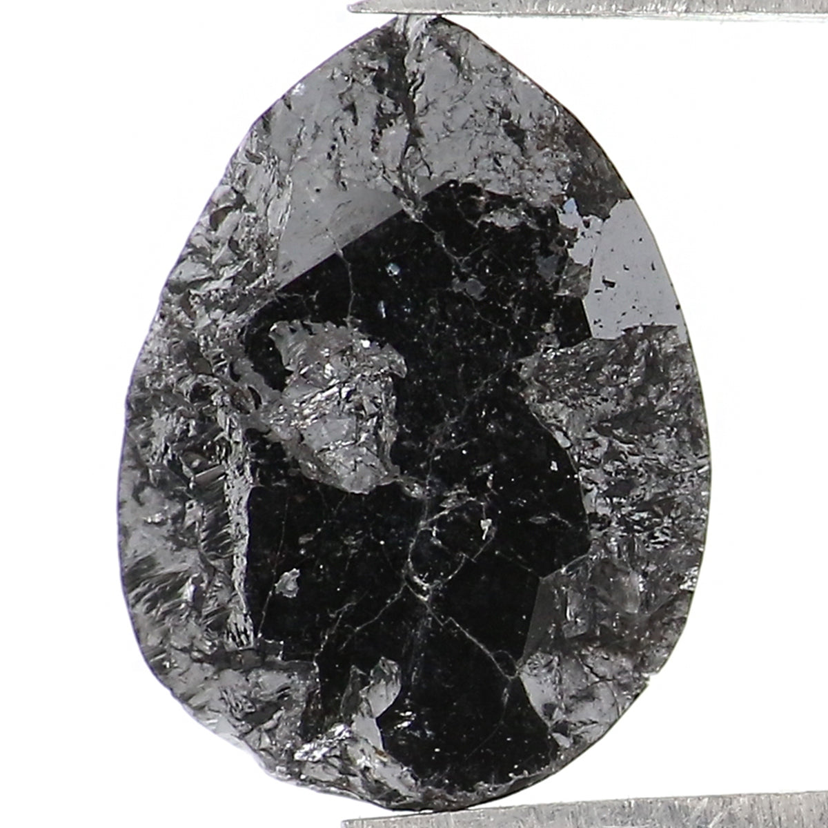 2.14 CT Natural Loose Pear Shape Diamond Black Color Pear Cut Diamond 9.25 MM Natural Loose Black Color Diamond Pear Rose Cut Diamond LQ1607