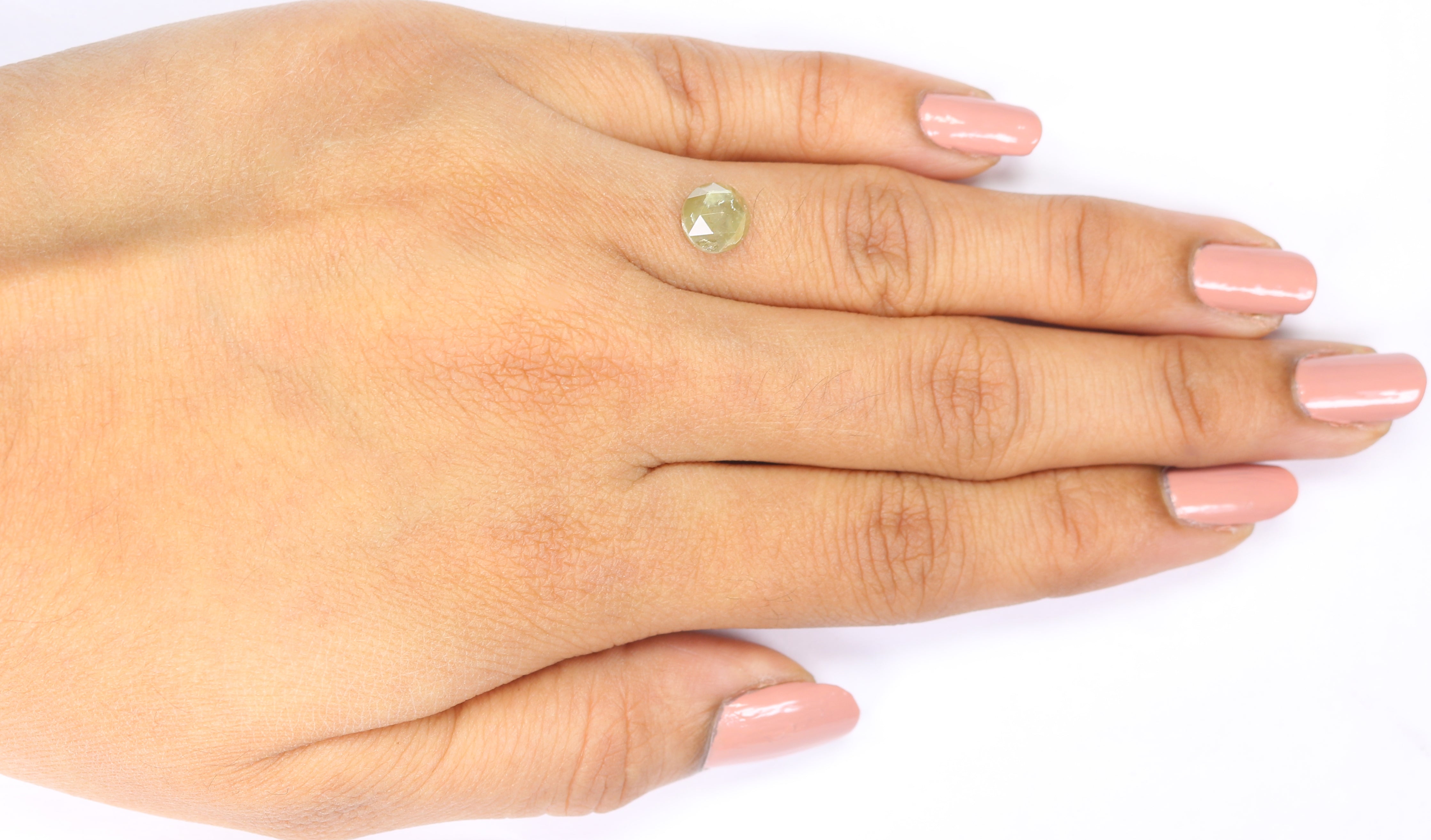 1.49 CT Natural Loose Round Rose Cut Diamond Light Yellow Color Round Shape Diamond 6.75 MM Natural Loose Green Color Round Diamond LQ5803