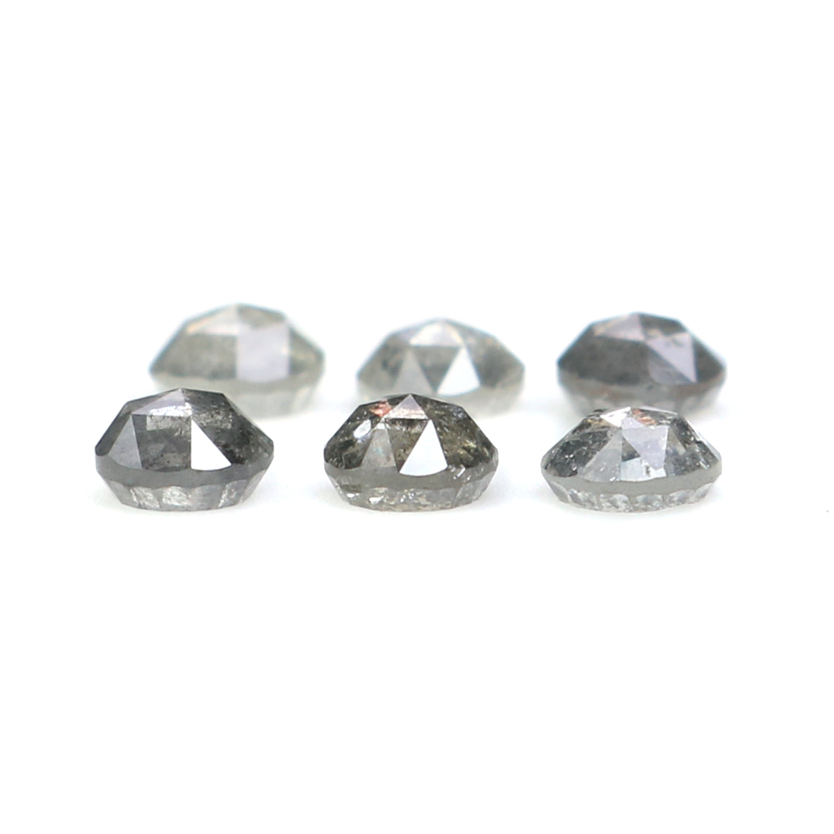 0.97 Ct Natural Loose Round Rose Cut Diamond Salt And Pepper Round Diamond 3.30 MM Natural Black Grey Color Round Rose Cut Diamond KQ2651