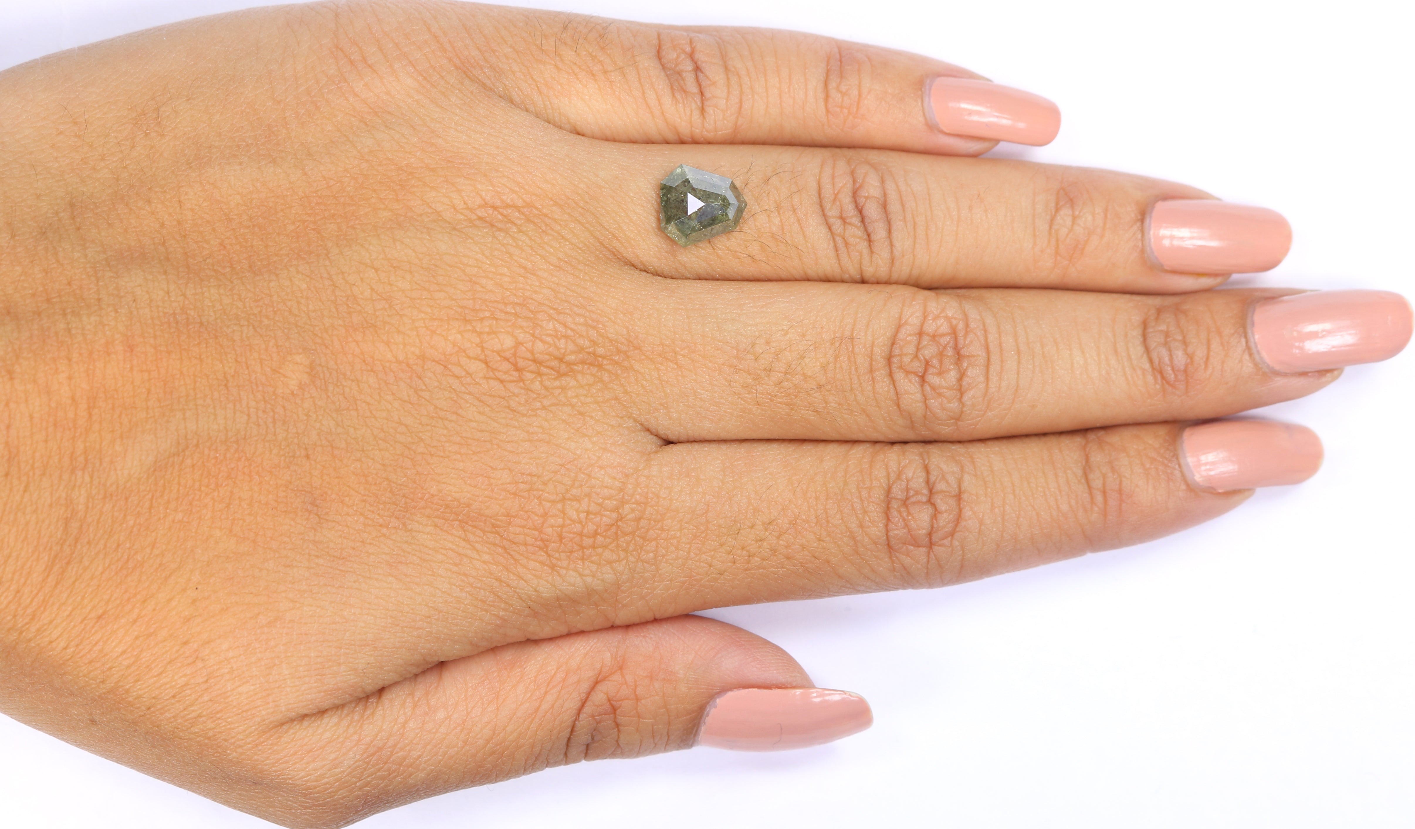 1.93 CT Natural Loose Shield Shape Diamond Green Color Shield Cut Diamond 9.00 MM Natural Loose Grey Color Shield Rose Cut Diamond LQ8145