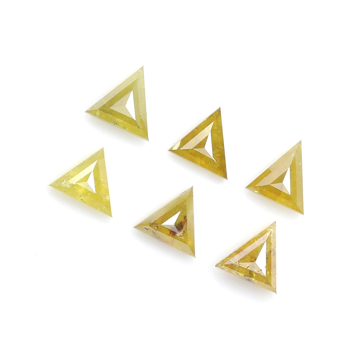 1.54 CT Natural Loose Triangle Shape Diamond Yellow Color Triangle Diamond 4.20 MM Natural Yellow Diamond Triangle Rose Cut Diamond QL2050