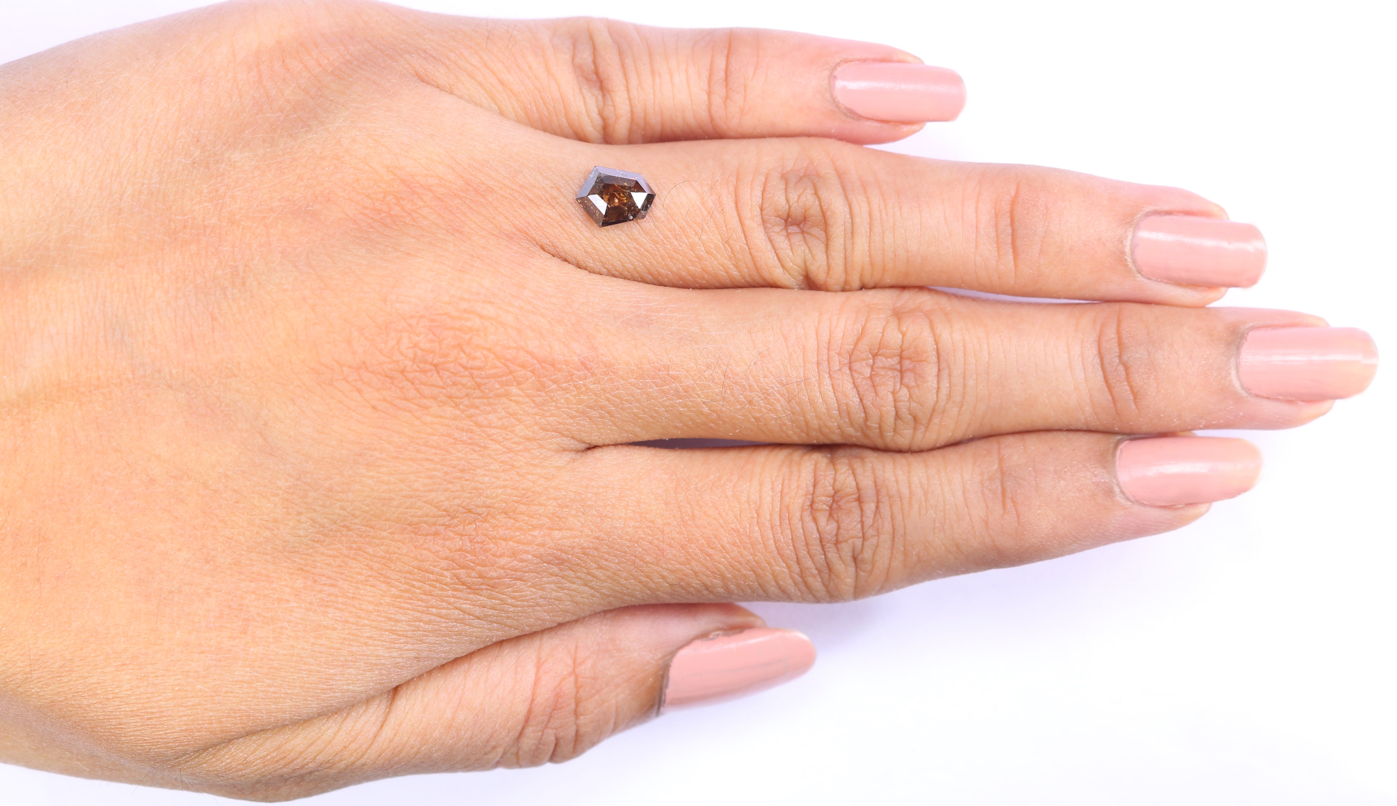 0.76 CT Natural Loose Shield Shape Diamond Deep Brown Color Shield Cut Diamond 7.70 MM Natural Brown Diamond Shield Rose Cut Diamond LQ7431