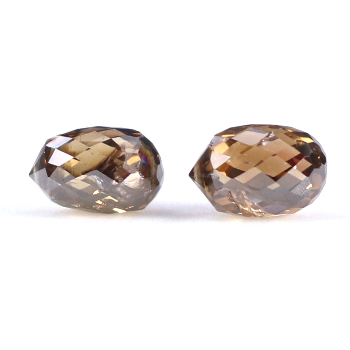 Natural Loose briolette Brown Color Diamond 0.77 CT 4.45 MM Drop Shape Rose Cut Diamond KR2254