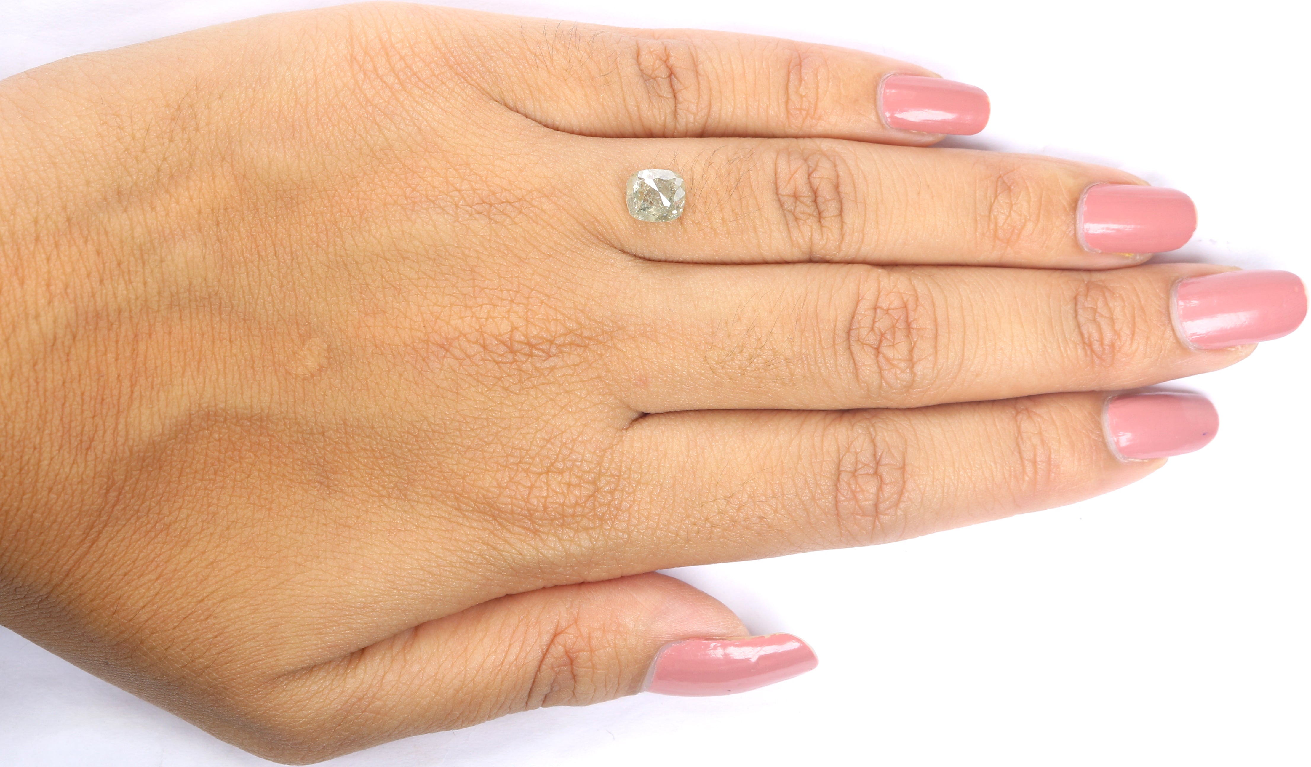 1.40 CT Natural Loose Cushion Shape Diamond Salt And Pepper Cushion Cut Diamond 6.60 MM Natural Grey Color Cushion Rose Cut Diamond KQ1842