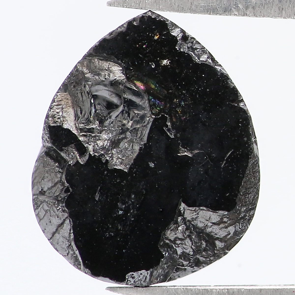 2.17 CT Natural Loose Pear Shape Diamond Black Color Pear Cut Diamond 8.25 MM Natural Loose Black Color Diamond Pear Rose Cut Diamond LQ1593