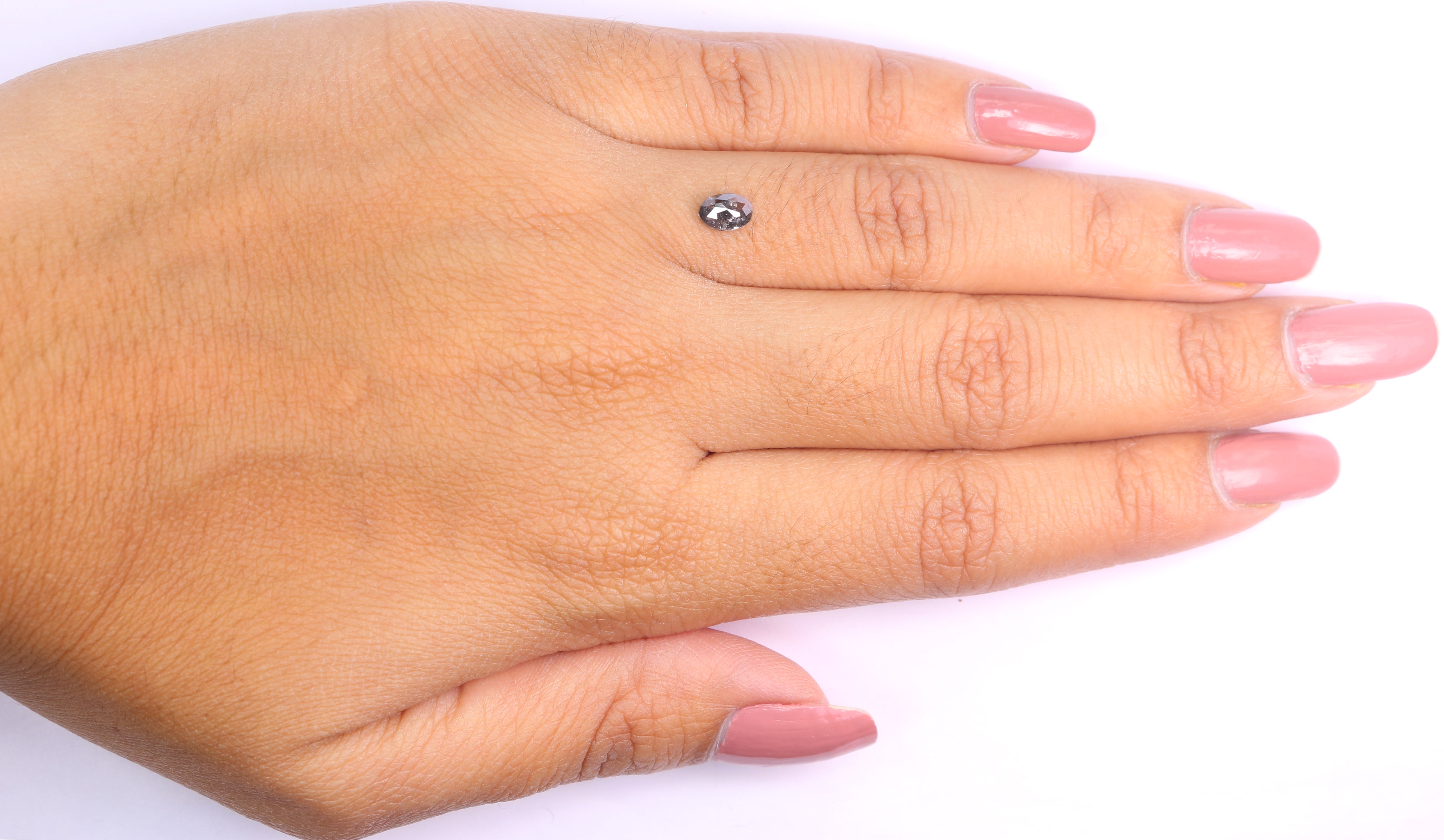 0.36 Ct Natural Loose Oval Shape Diamond Salt And Pepper Oval Diamond 5.60 MM Natural Loose Black Grey Color Oval Rose Cut Diamond KQ2484