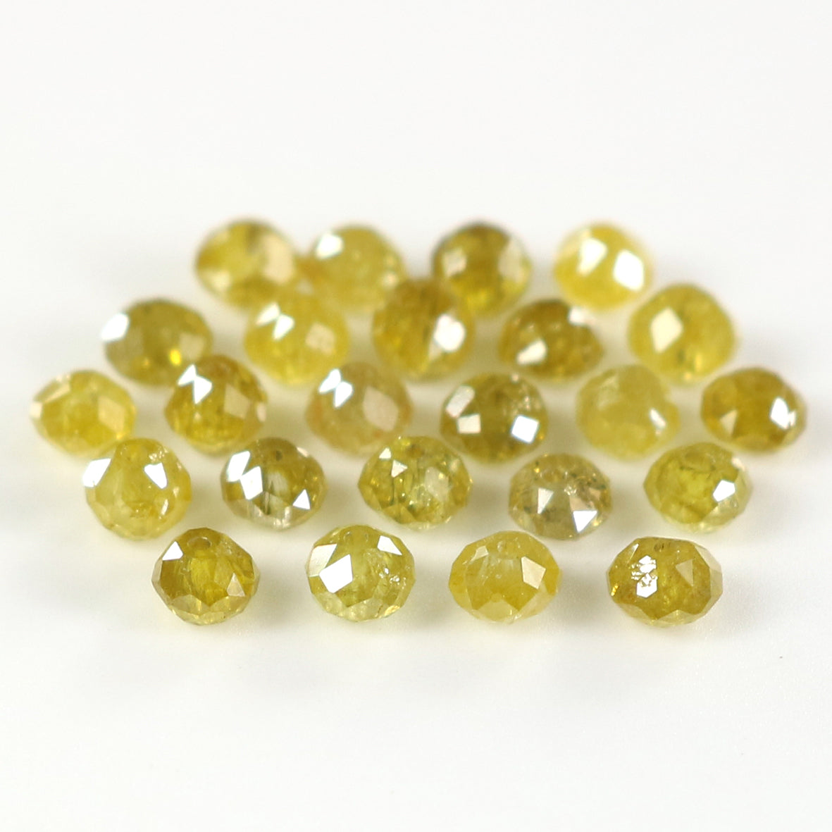 Natural Loose Bead Yellow Color Diamond 2.28 CT 2.30 MM Bead Shape Rose Cut Diamond L1710