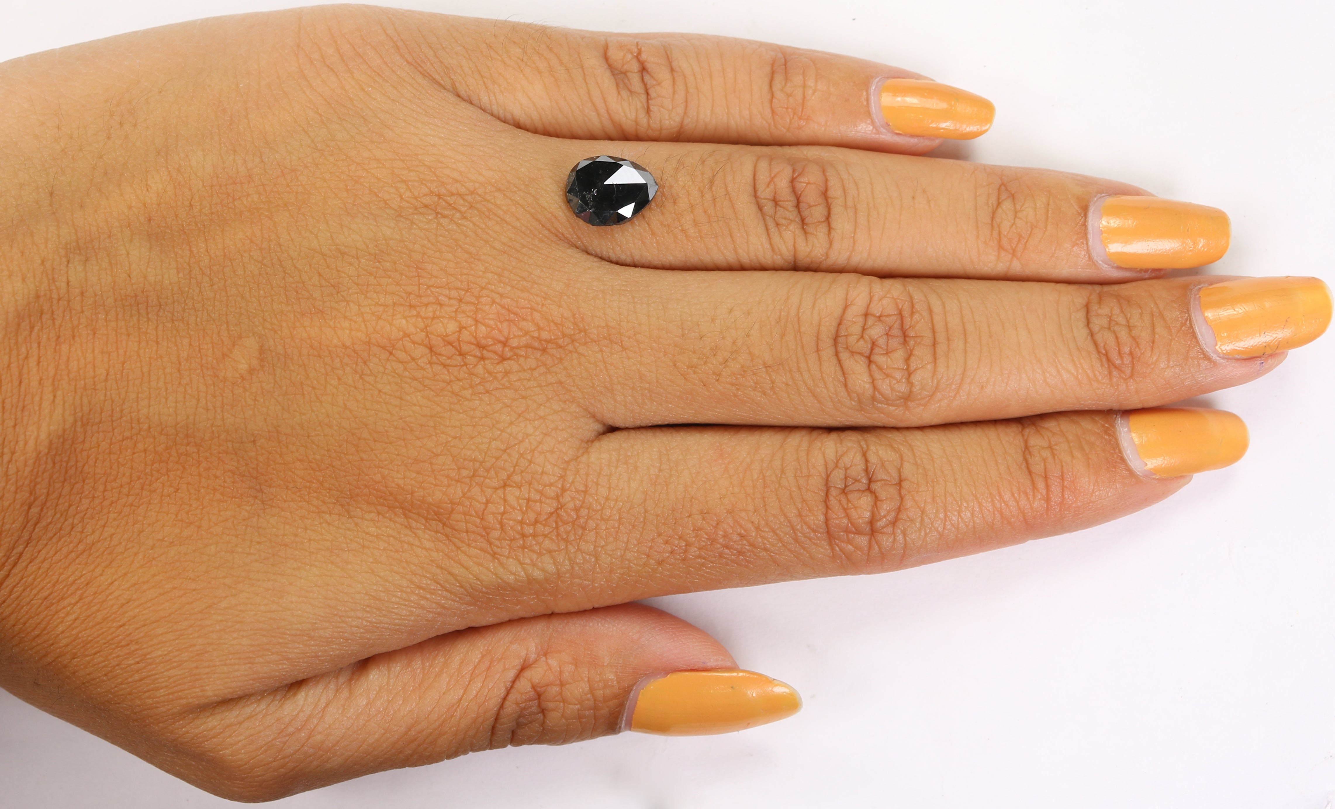 1.89 CT Natural Loose Pear Shape Diamond Black Color Pear Cut Diamond 9.55 MM Natural Loose Black Color Diamond Pear Rose Cut Diamond LQ1730