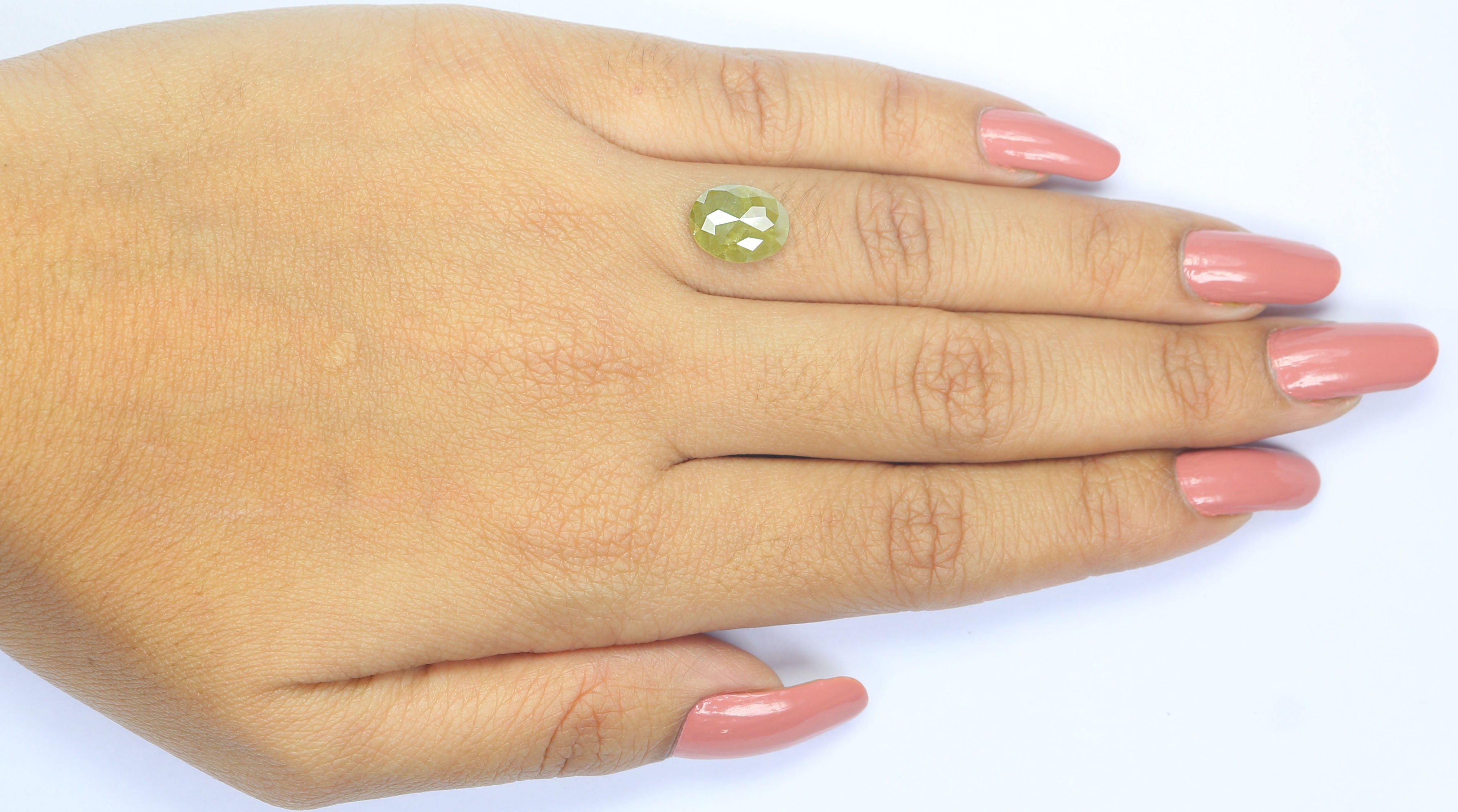 2.59 CT Natural Loose Oval Shape Diamond Yellow Color Oval Cut Diamond 10.55 MM Natural Loose Diamond Yellow Oval Rose Cut Diamond LQ2430