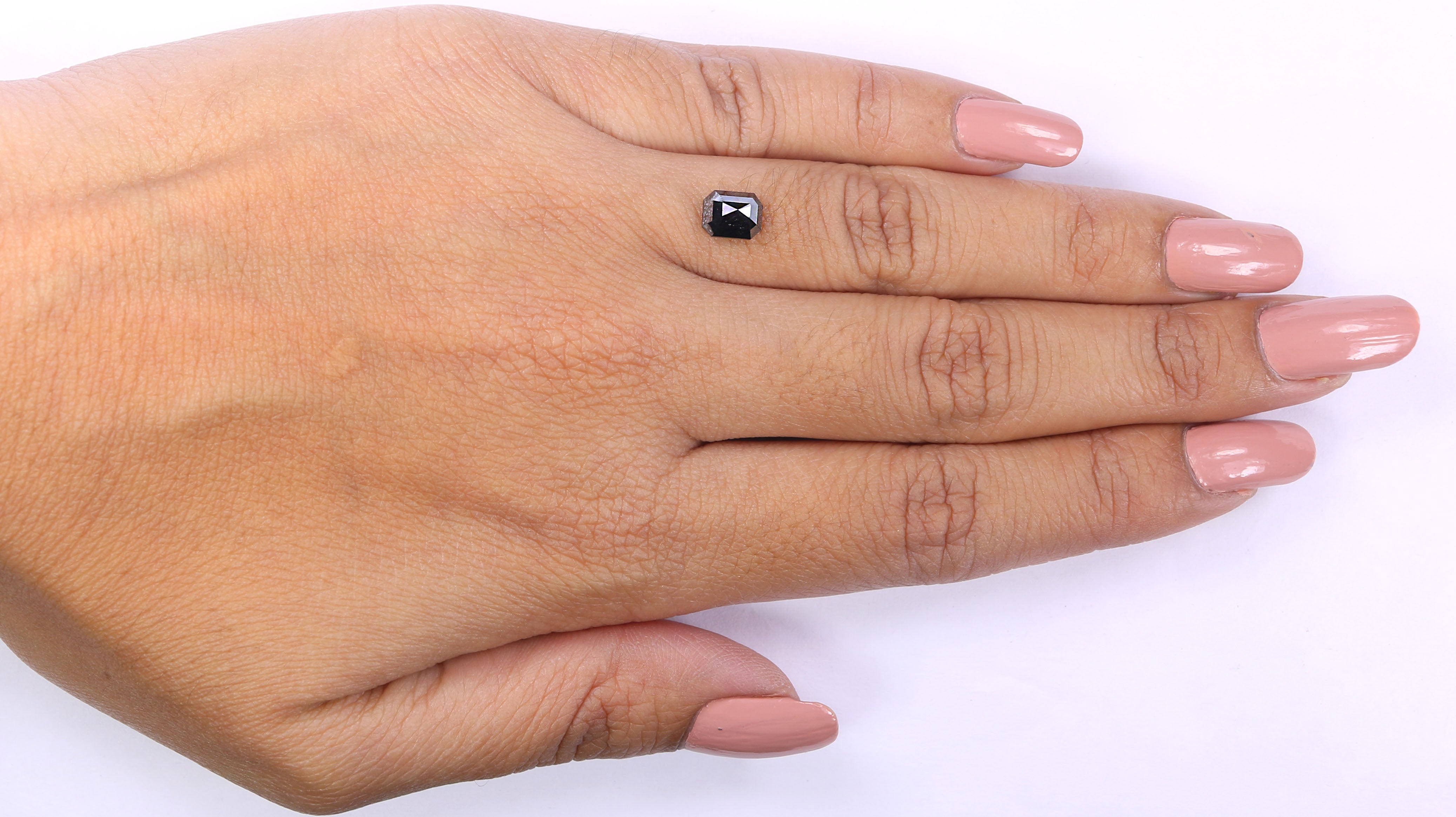 1.07 CT Natural Loose Emerald Shape Diamond Black Color Emerald Cut Diamond 6.25 MM Natural Loose Emerald Shape Rose Cut Diamond QL2217