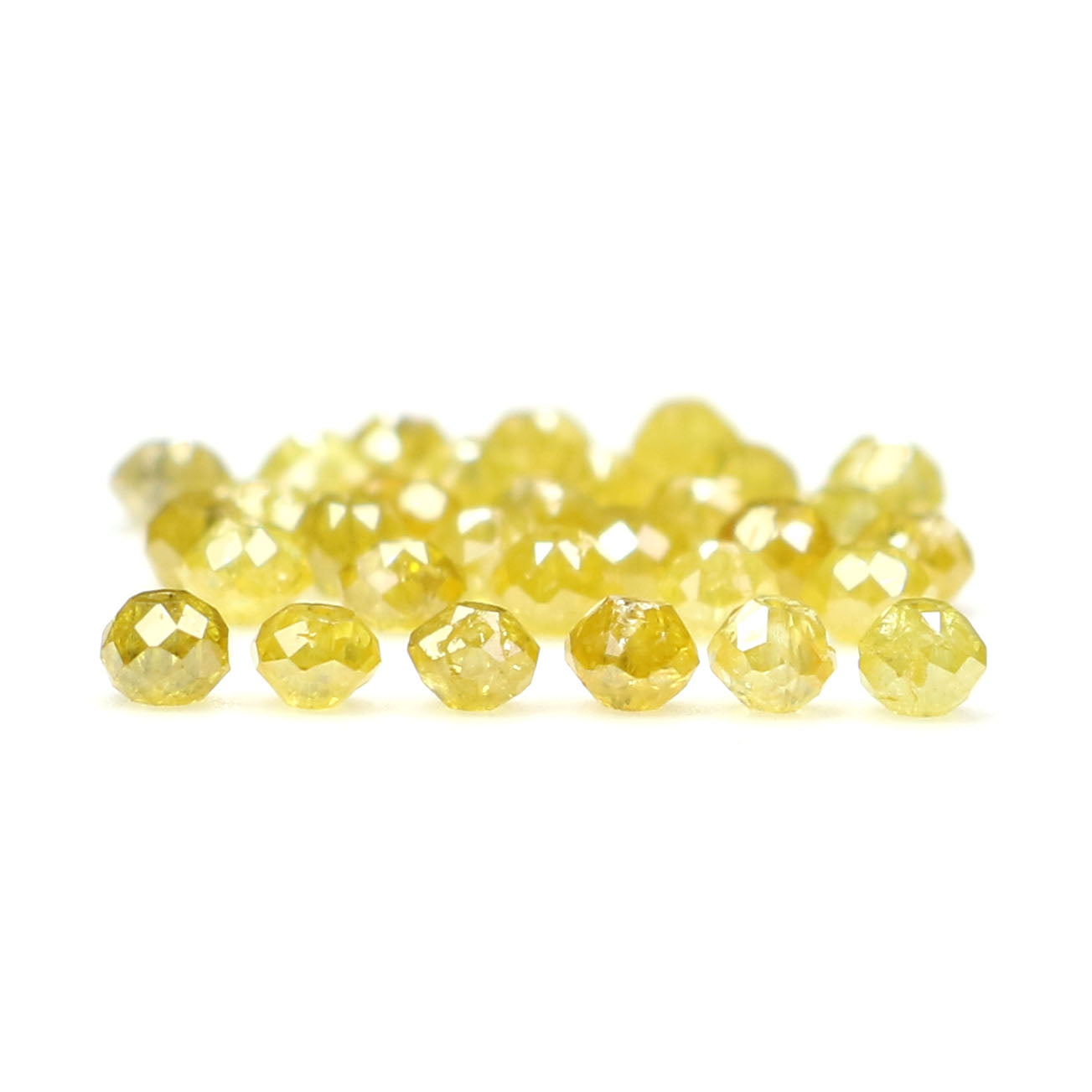 Natural Loose Bead Yellow Color Diamond 2.23 CT 2.10 MM Bead Shape Rose Cut Diamond L1705
