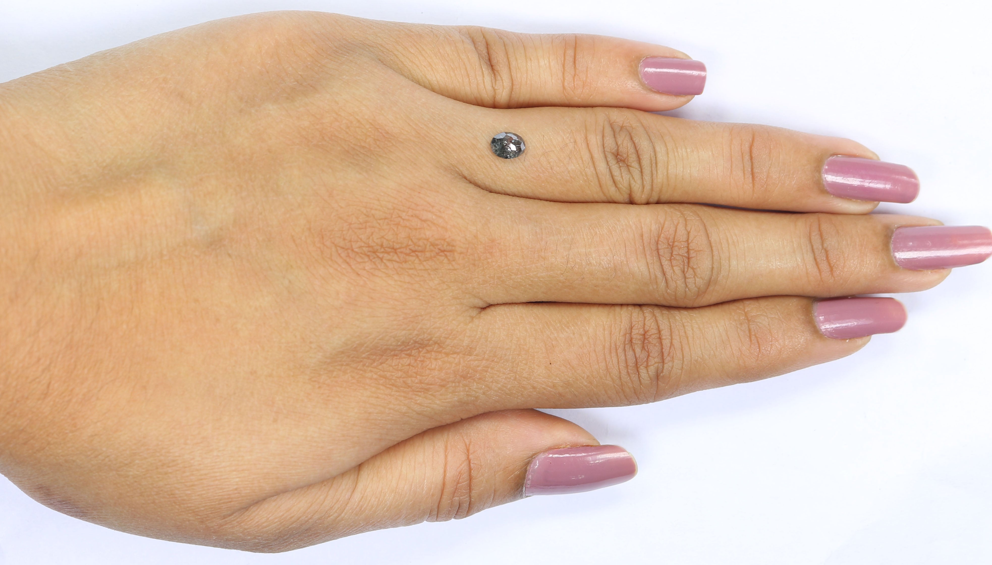 0.37 CT Natural Loose Oval Shape Diamond Salt And Pepper Oval Cut Diamond 5.35 MM Natural Black Grey Color Oval Rose Cut Diamond KQ2584