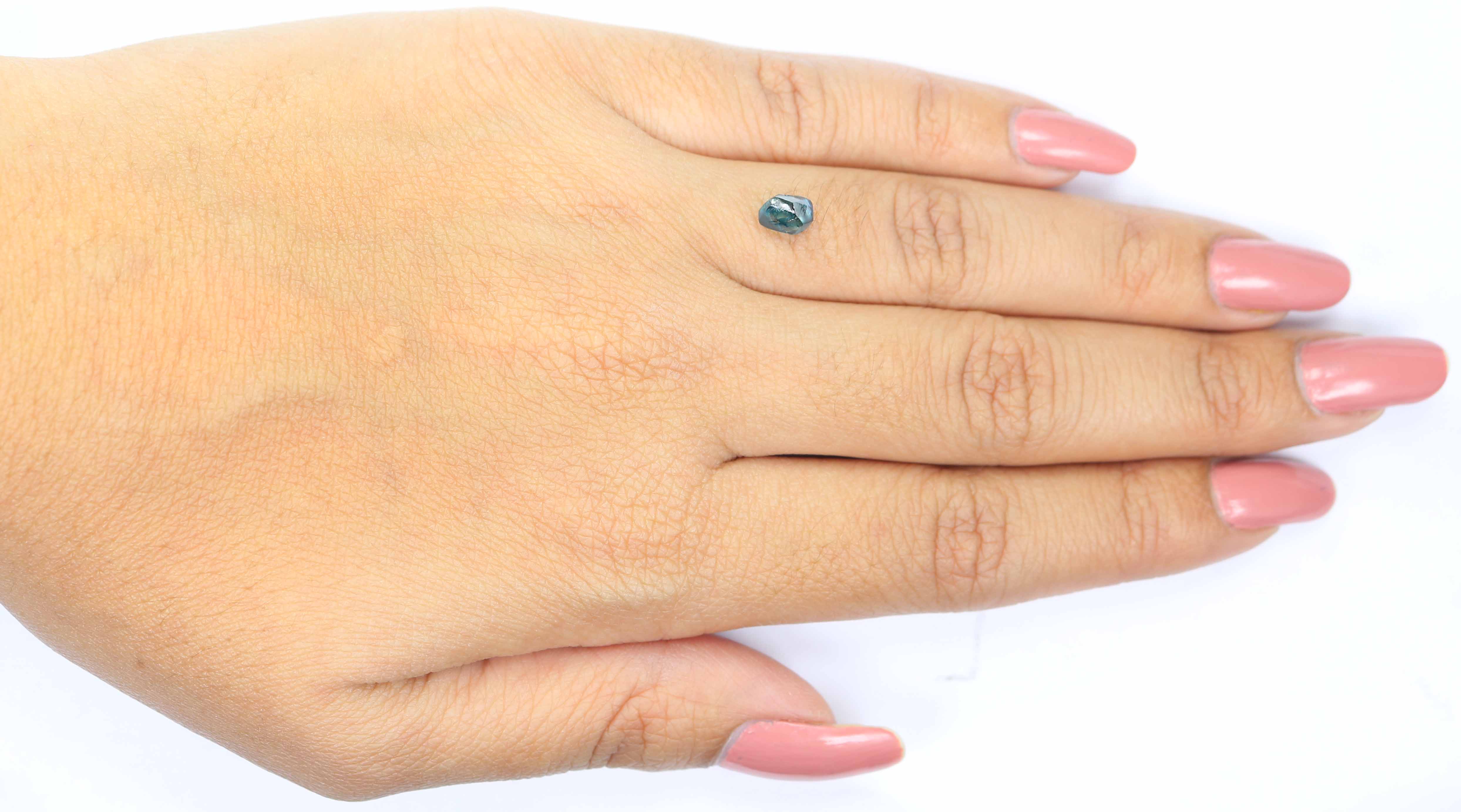 0.99 CT Natural Loose Rough Shape Diamond Blue Color Rough Cut Diamond 5.85 MM Natural Loose Blue Diamond Rough Irregular Cut Diamond QL2361