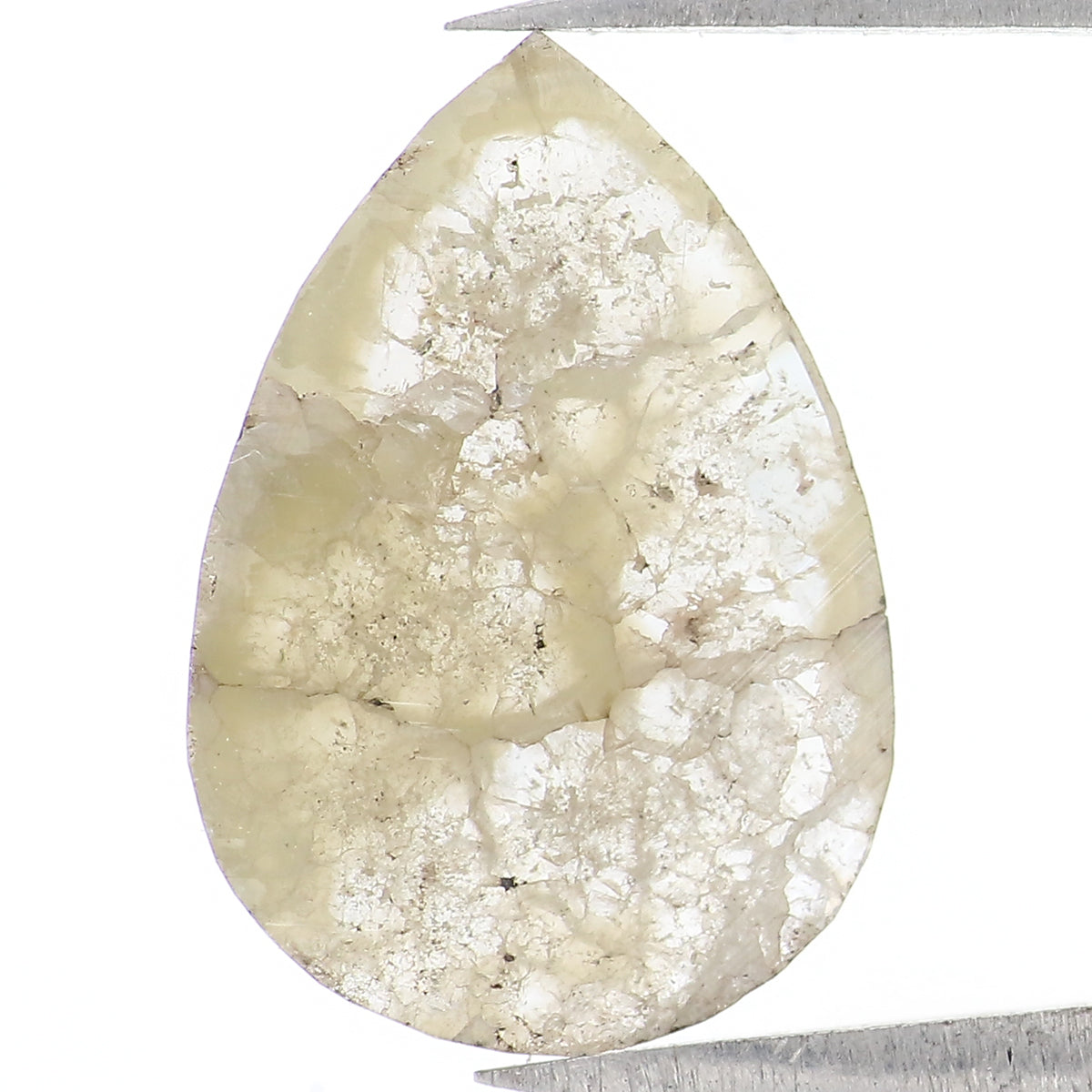 2.35 CT Natural Loose Pear Shape Diamond Yellow Color Pear Cut Diamond 13.85 MM Natural Loose Diamond Grey Color Pear Rose Cut Diamond LQ1556