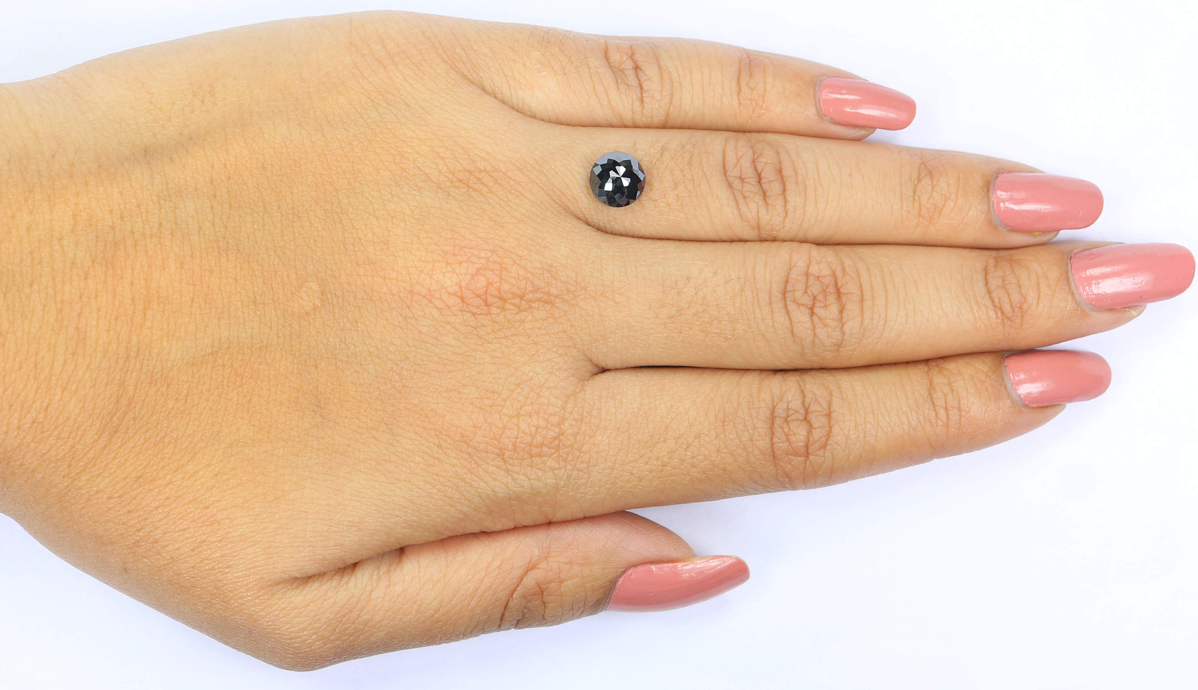 1.57 CT Natural Loose Round Rose Cut Diamond Black Color Round Shape Diamond 7.00 MM Natural Loose Black Color Round Rose Cut Diamond LQ6819