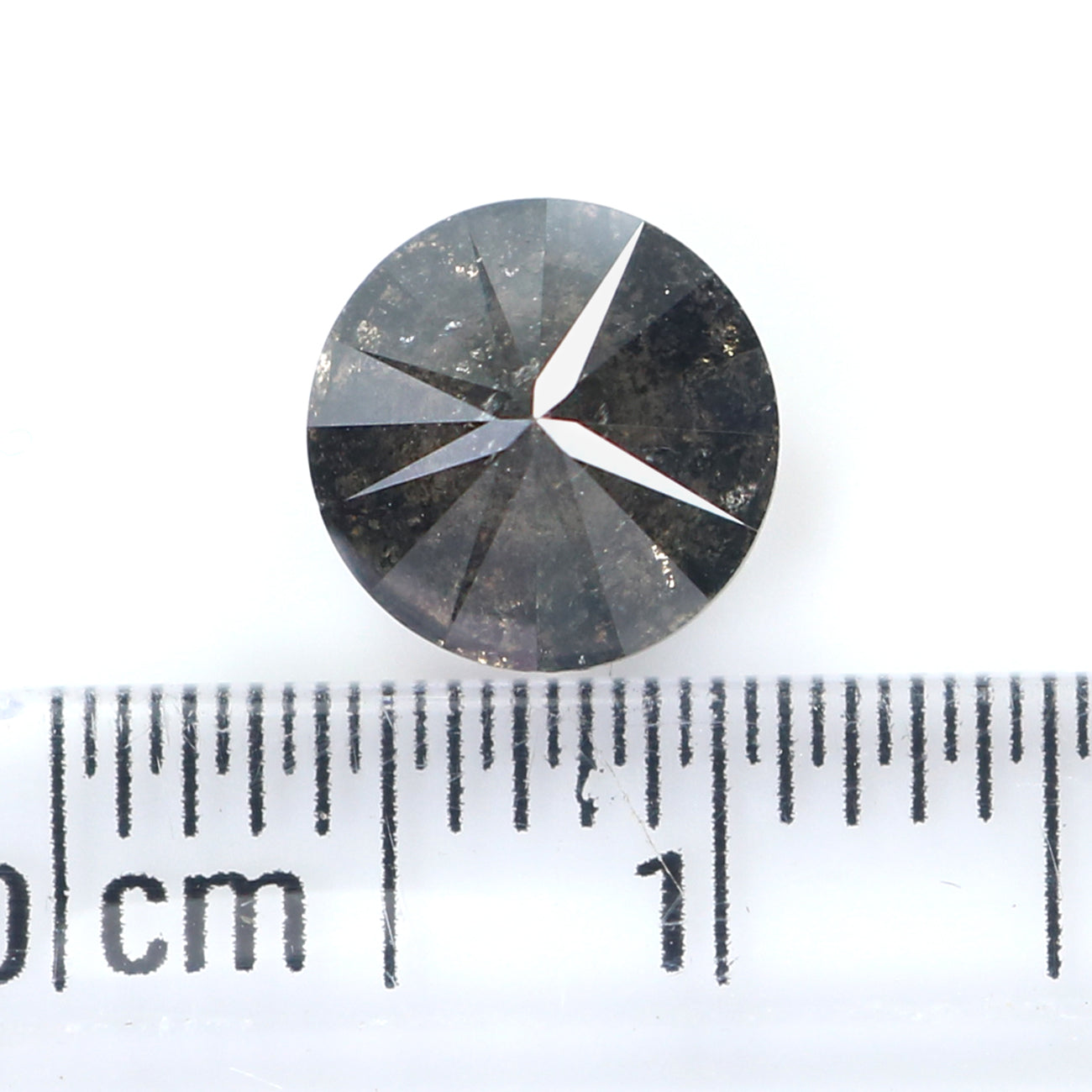 Natural Loose Round Brilliant Cut Salt And Pepper Diamond Black Grey Color 1.72 CT 7.17 MM Round Cut Diamond L2399