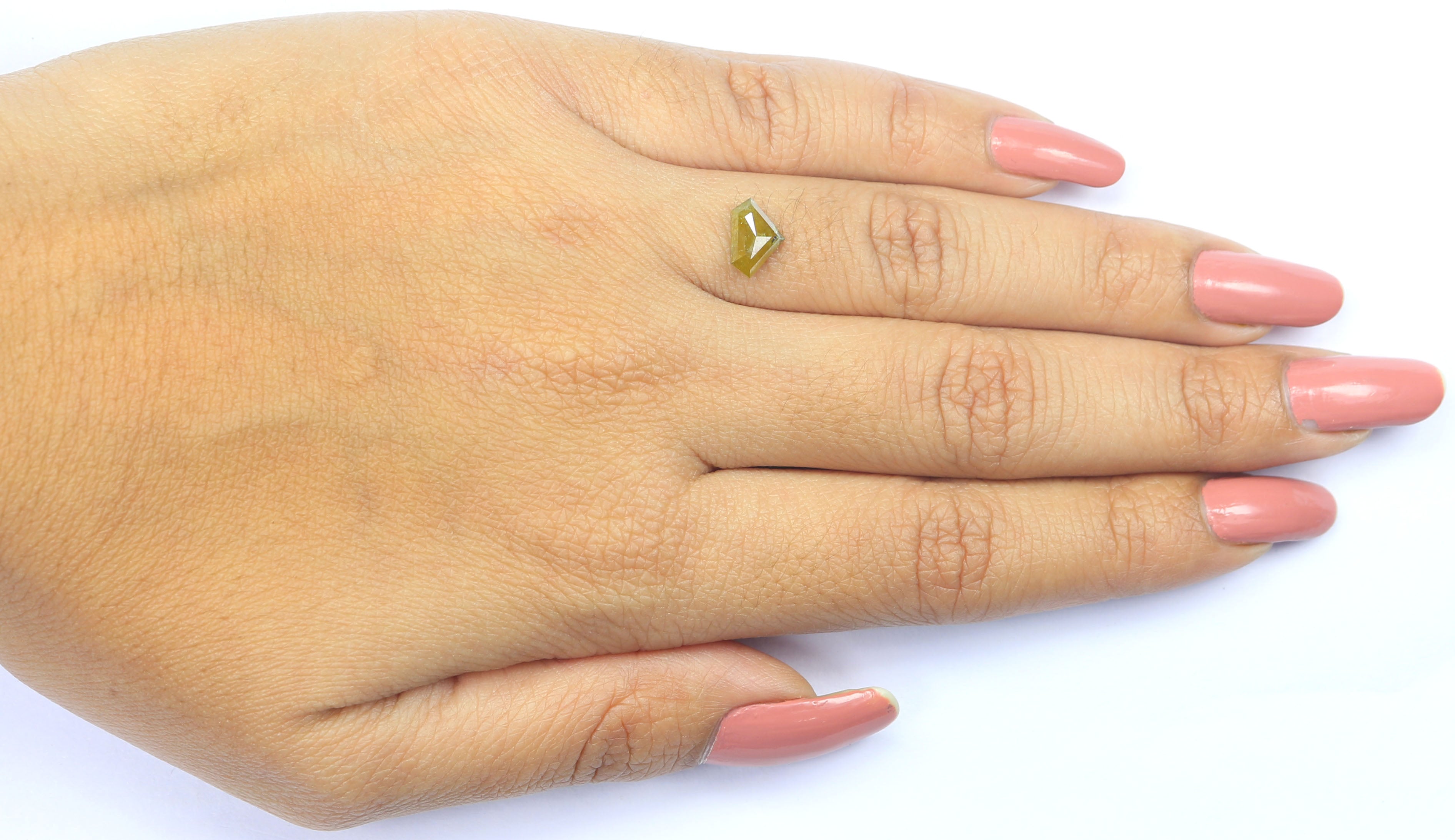 0.99 CT Natural Loose Shield Shape Diamond Yellow Color Shield Cut Diamond 5.75 MM Natural Loose Yellow Color Shield Rose Cut Diamond LQ9959