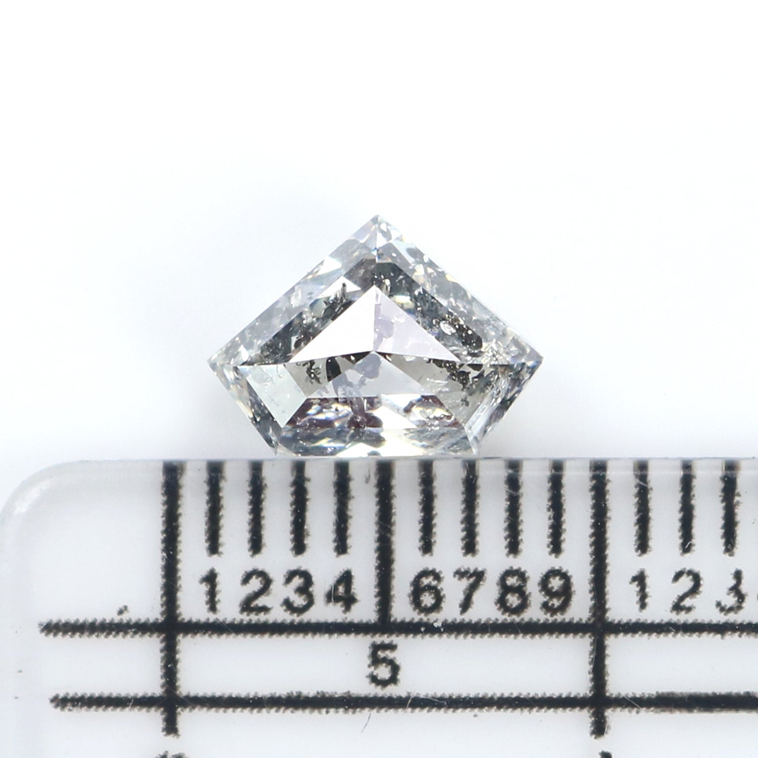 1.12 Ct Natural Loose Shield Shape Diamond Salt And Pepper Diamond 5.60 MM Natural Diamond Black Grey Color Shield Rose Cut Diamond QL2593