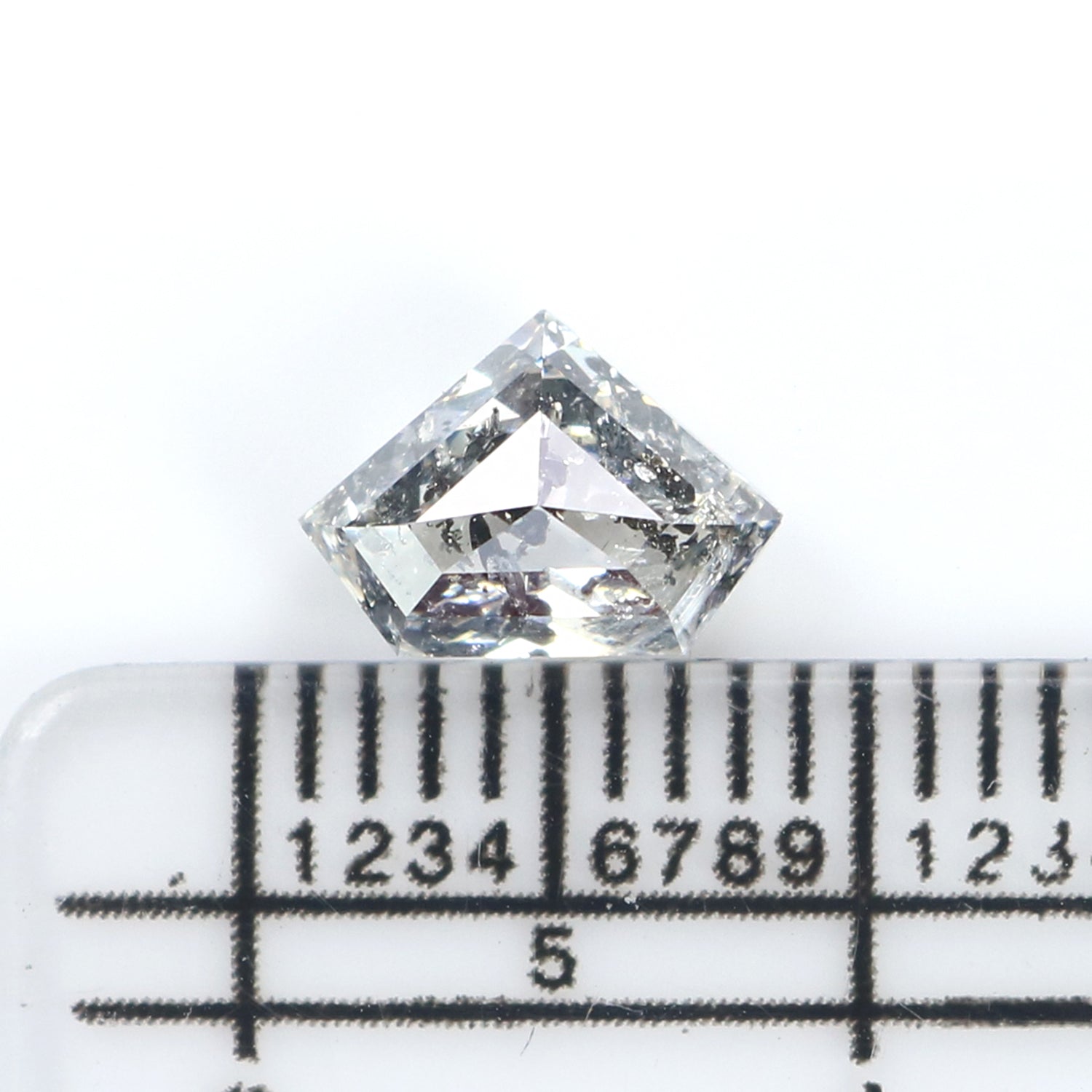 Natural Loose Shield Salt And Pepper Diamond Black Grey Color 1.12 CT 5.62 MM Shield Shape Rose Cut Diamond KDL2593