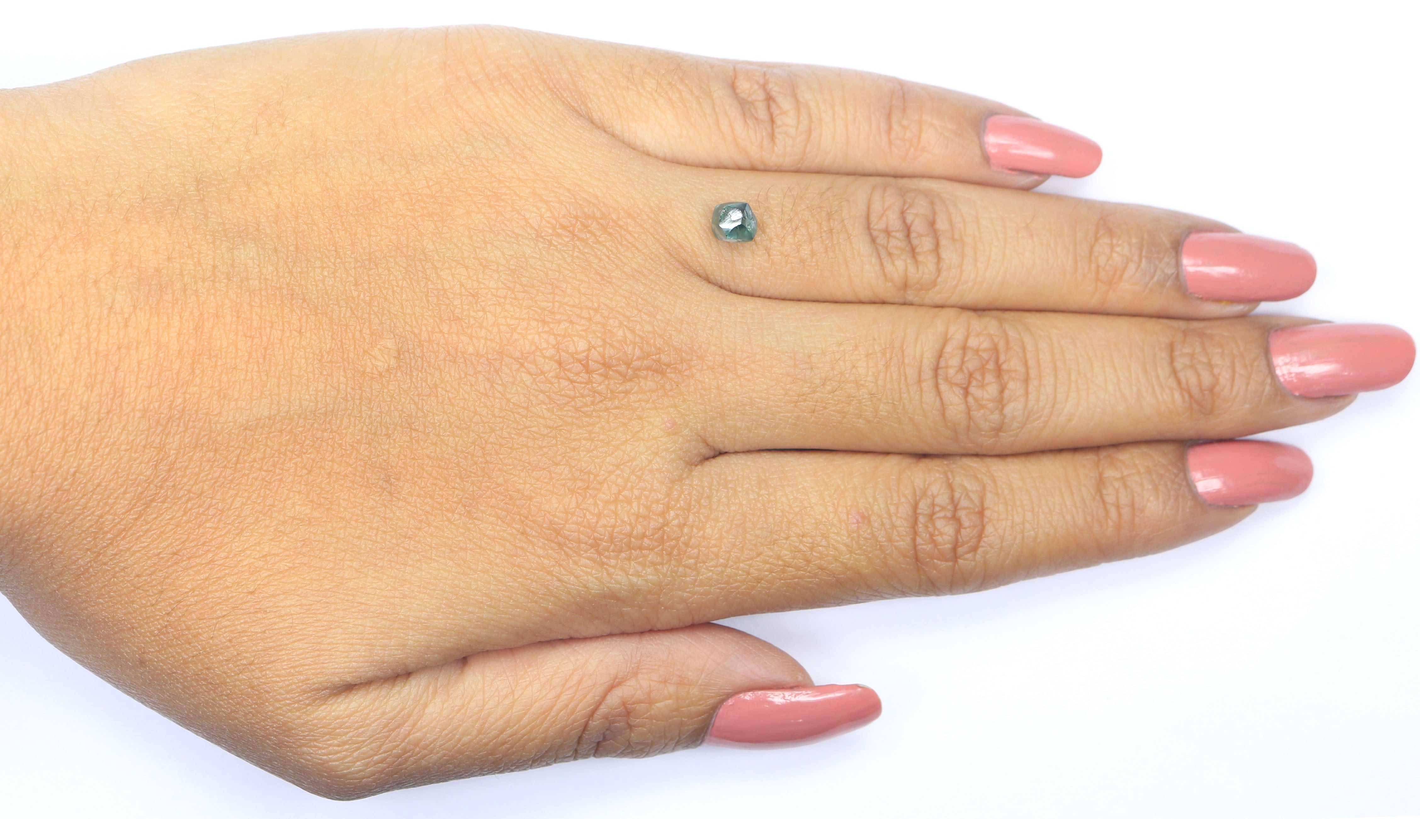 1.00 CT Natural Loose Rough Shape Diamond Blue Color Rough Cut Diamond 5.65 MM Natural Loose Blue Color Rough Irregular Cut Diamond QL2333