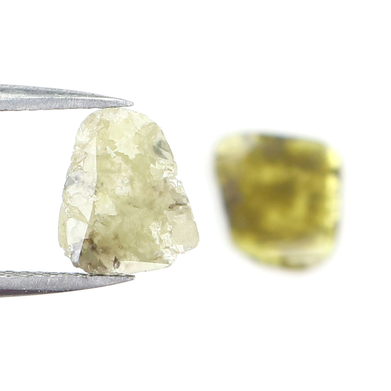 1.44 CT Natural Loose Slice Shape Diamond Yellow Color Slice Cut Diamond 8.10 MM Natural Loose Grey Color Slice Irregular Cut Diamond KQ2561