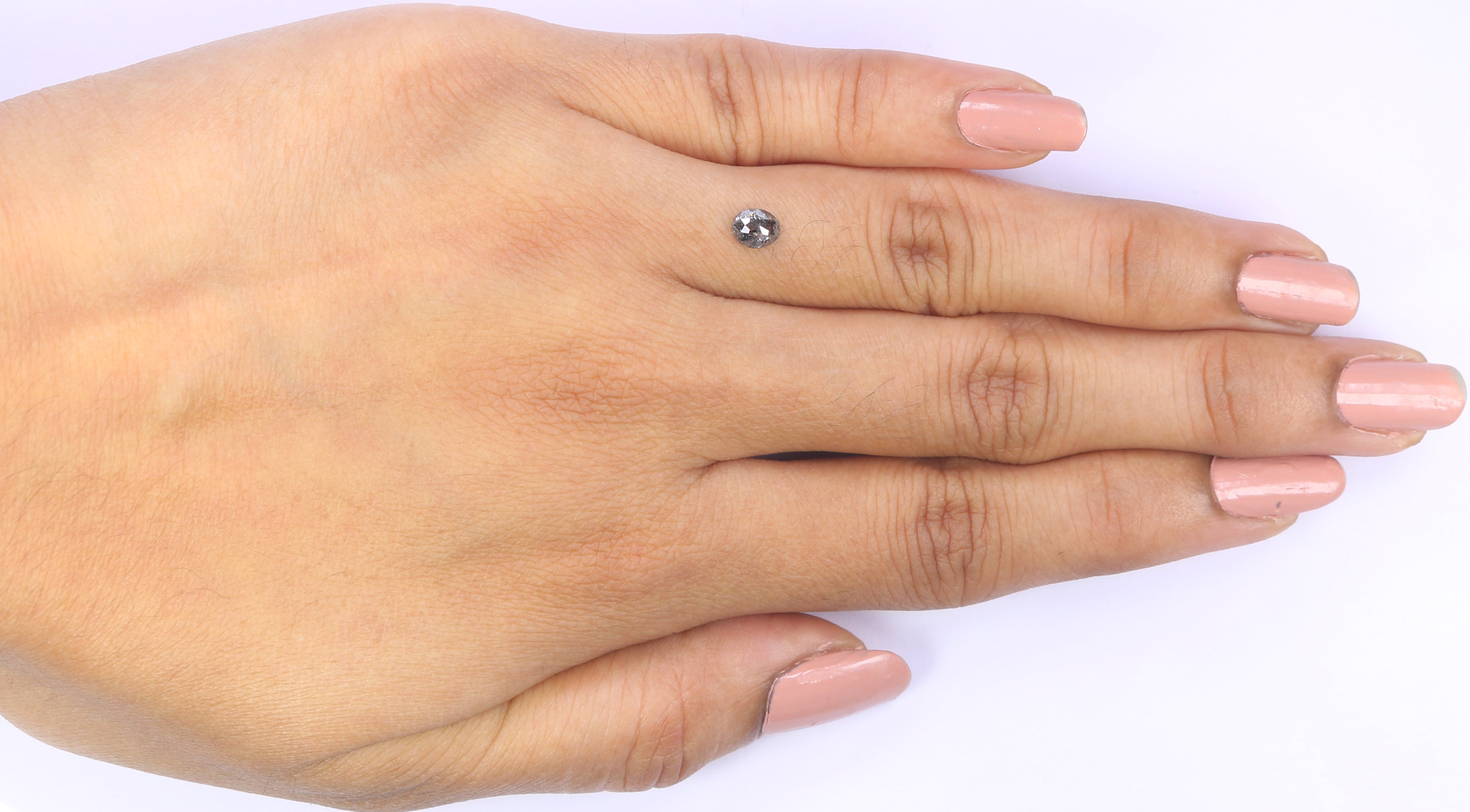 0.36 CT Natural Loose Oval Shape Diamond Salt And Pepper Oval Diamond 4.85 MM Natural Loose Black Grey Color Oval Rose Cut Diamond KQ2502