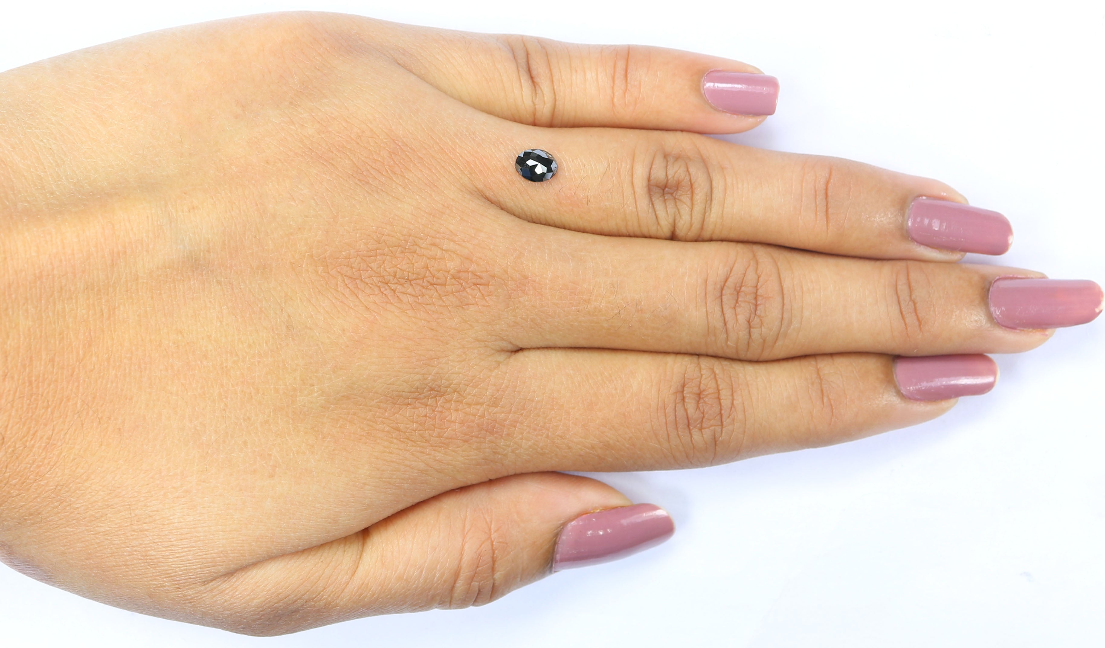 0.43 CT Natural Loose Oval Shape Diamond Salt And Pepper Oval Diamond 5.65 MM Natural Loose Black Grey Color Oval Rose Cut Diamond KQ2582